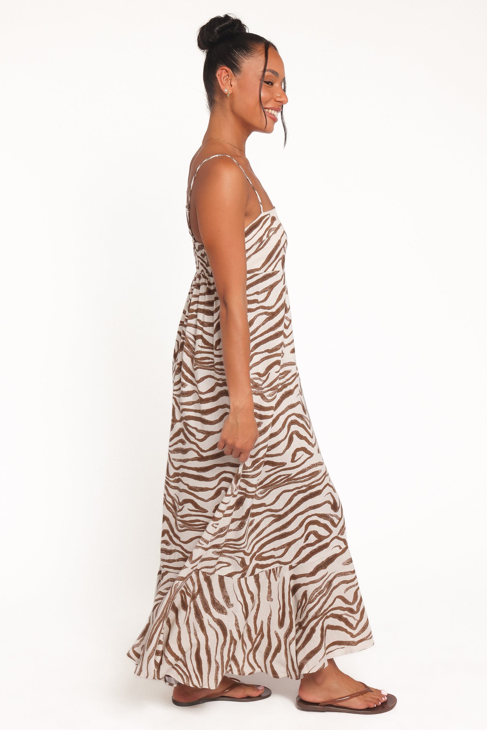 Kelsie Midi Dress - Brown Zebra - Image 3