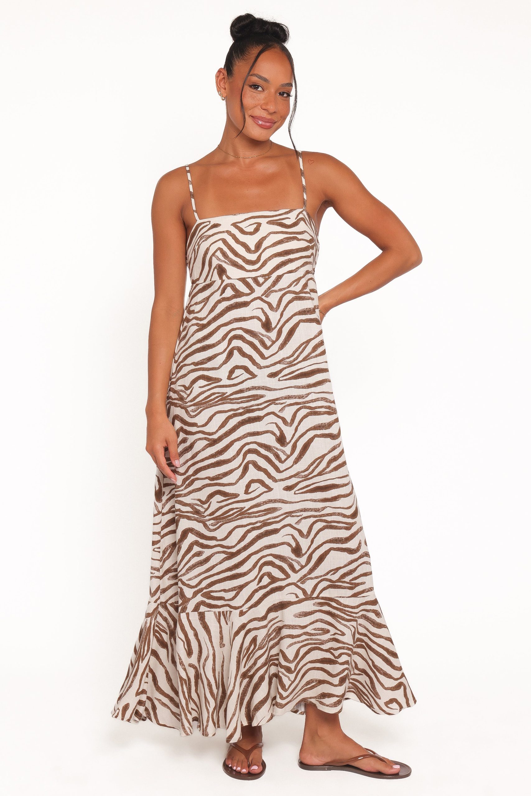 Kelsie Midi Dress - Brown Zebra - Image 2