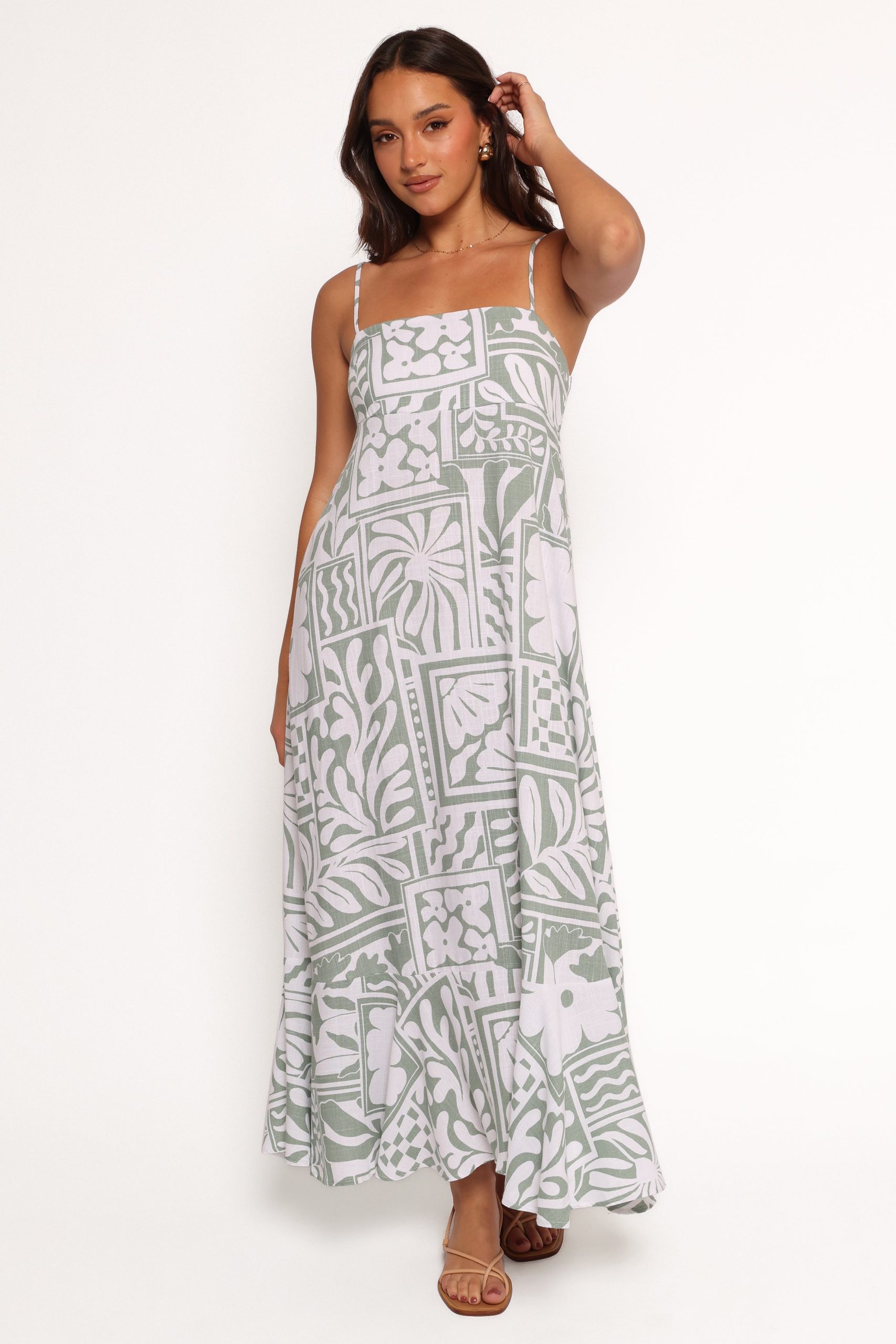 Kelsie Midi Dress - Sage Print - Image 2