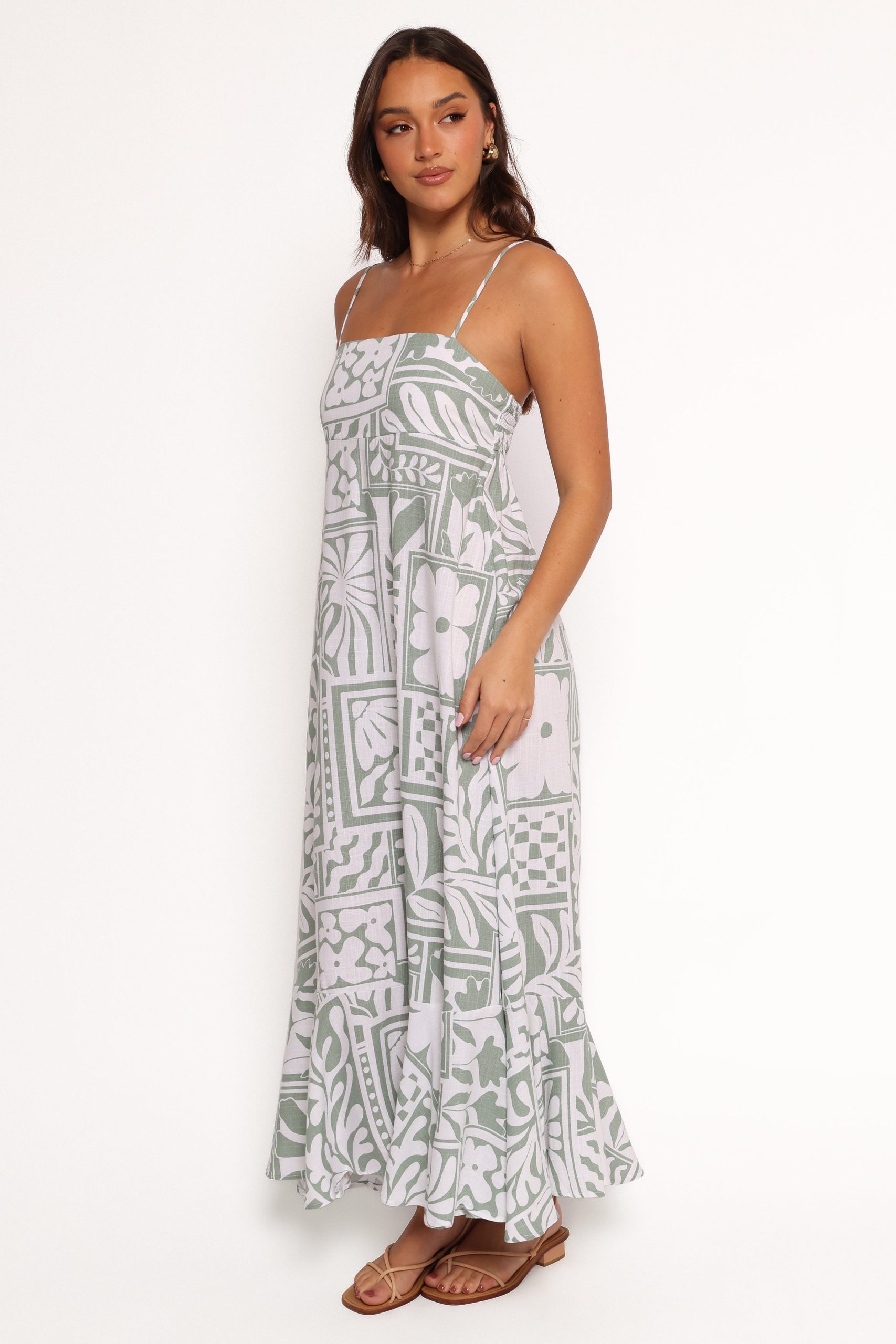 Kelsie Midi Dress - Sage Print - Image 4