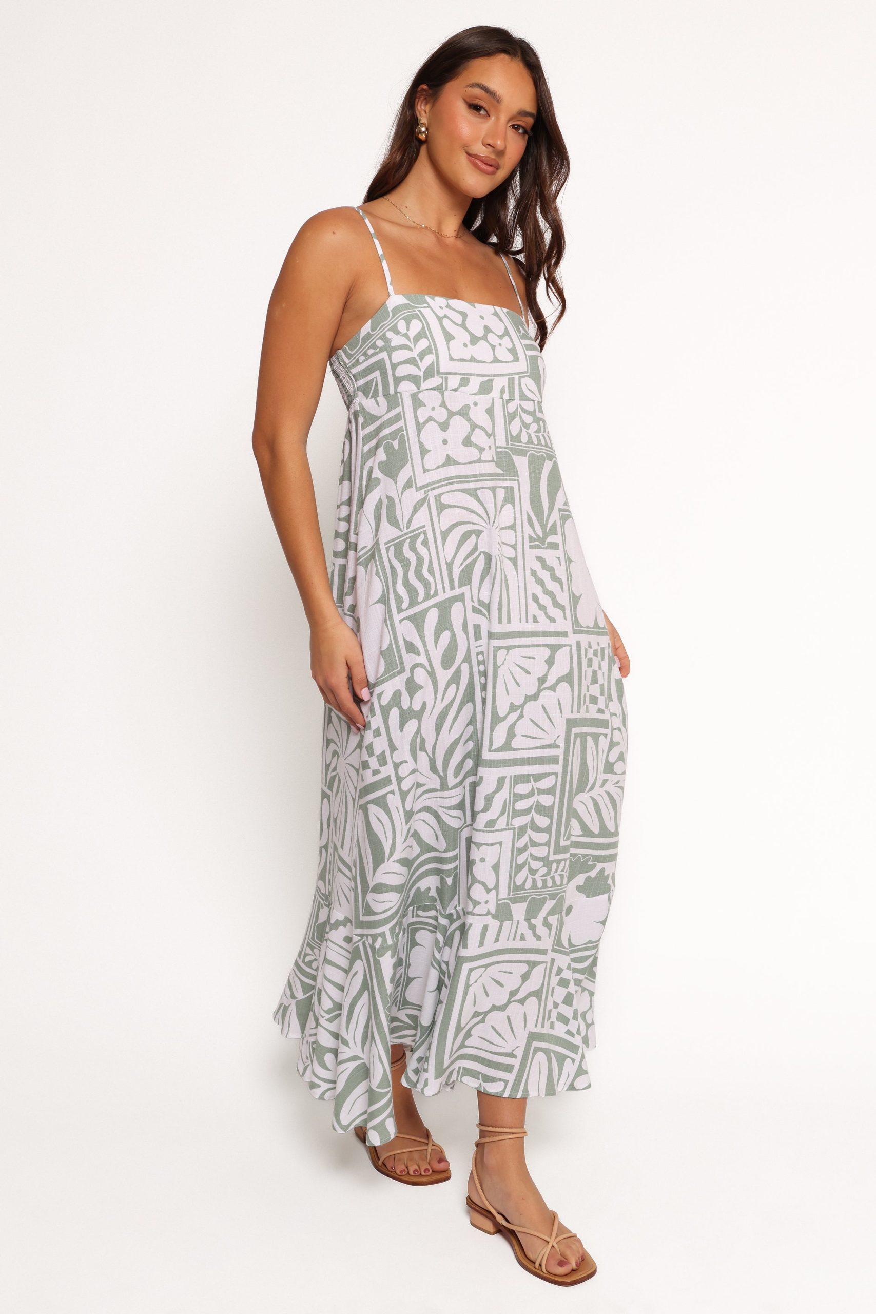 Kelsie Midi Dress - Sage Print - Image 6