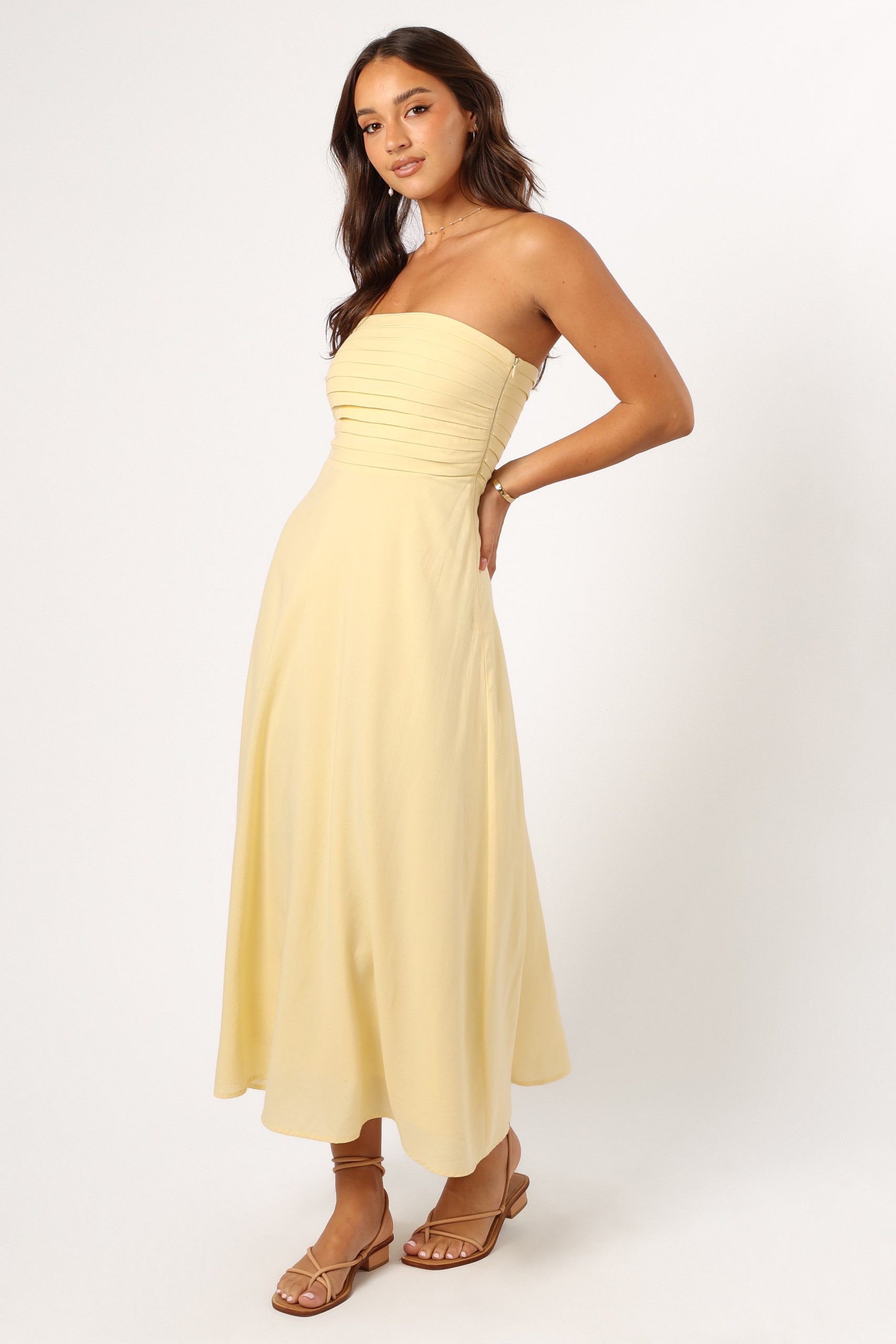 Kenna Strapless Maxi Dress - Butter Yellow - Image 3