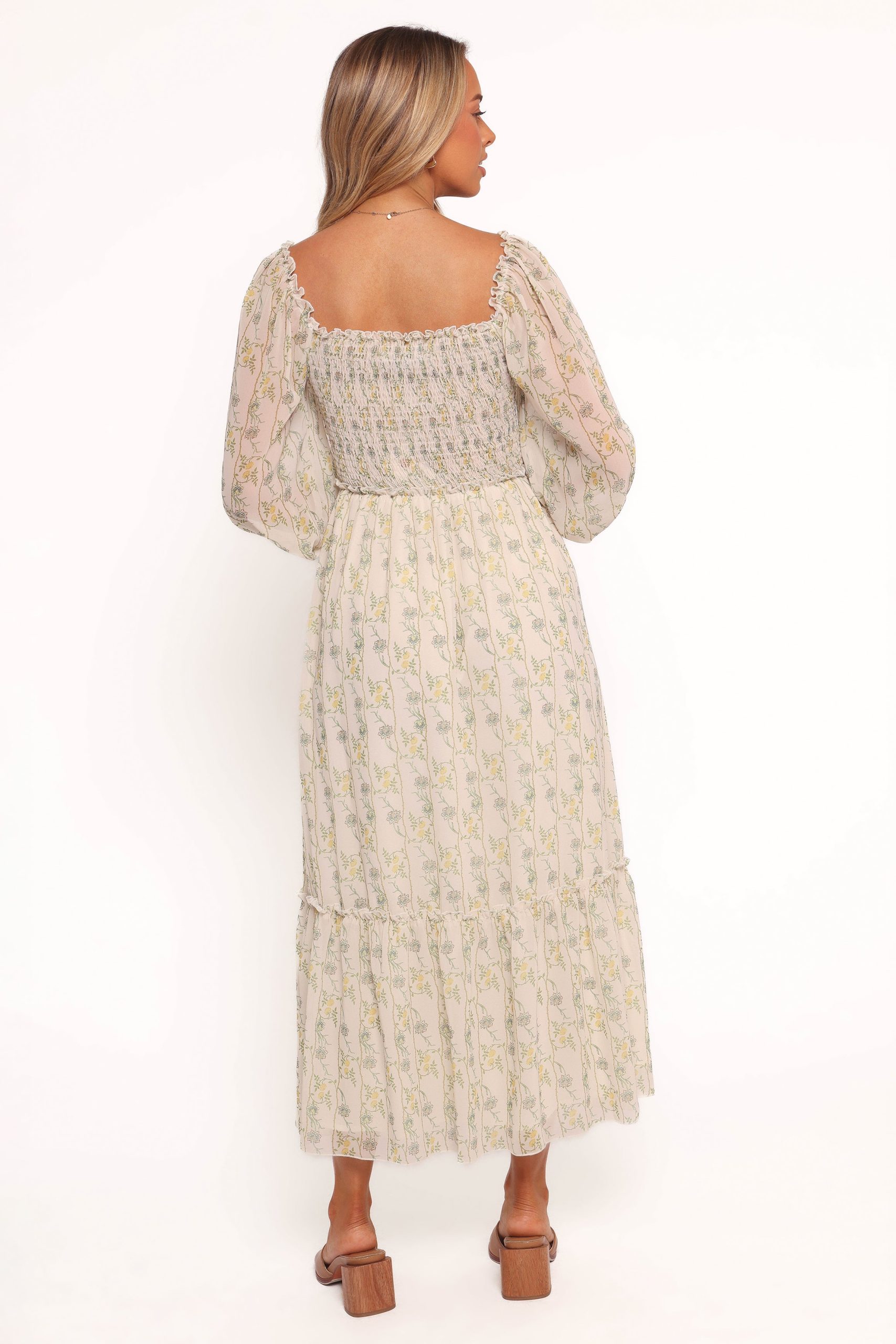 Keziah Long Sleeve Maxi Dress - Yellow Floral - Image 4