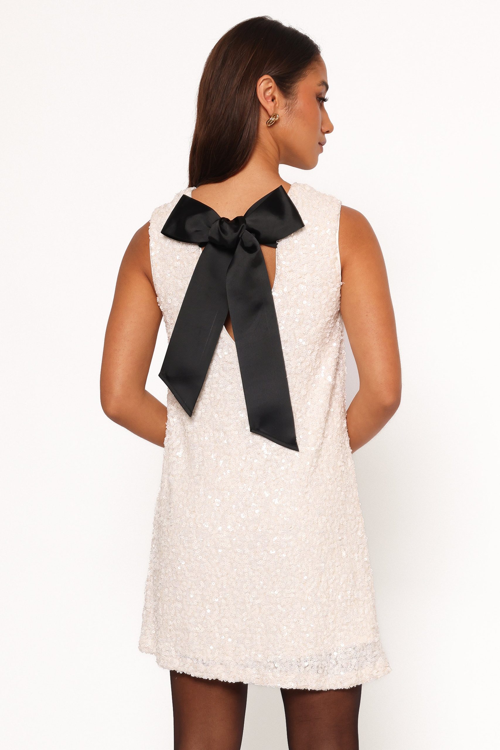 Kezie Sequin Mini Dress - Cream - Image 4