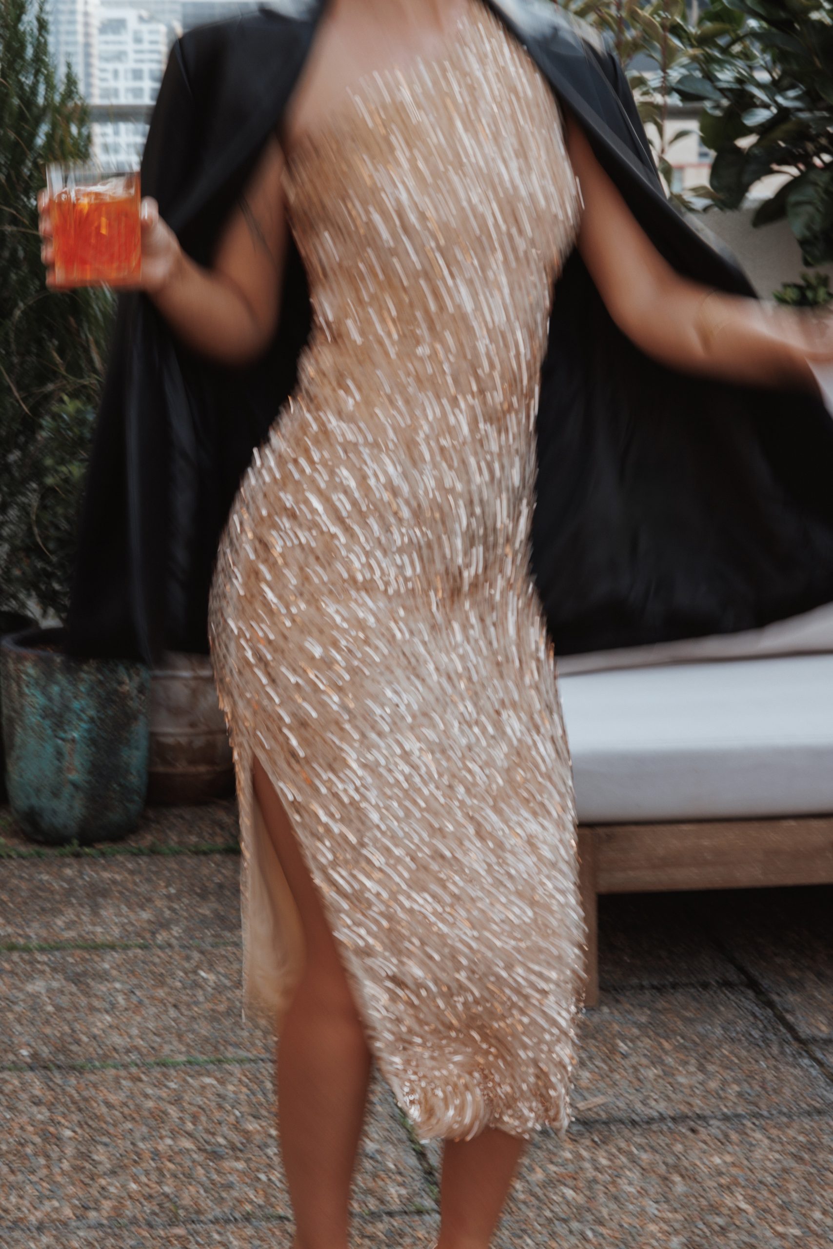 Kiki One Shoulder Midi Dress - Gold - Image 7