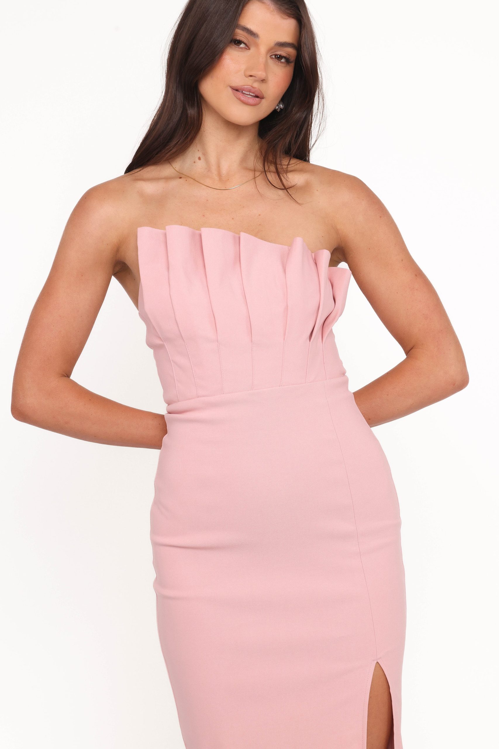 Kinnie Midi Strapless Dress - Pink - Image 5