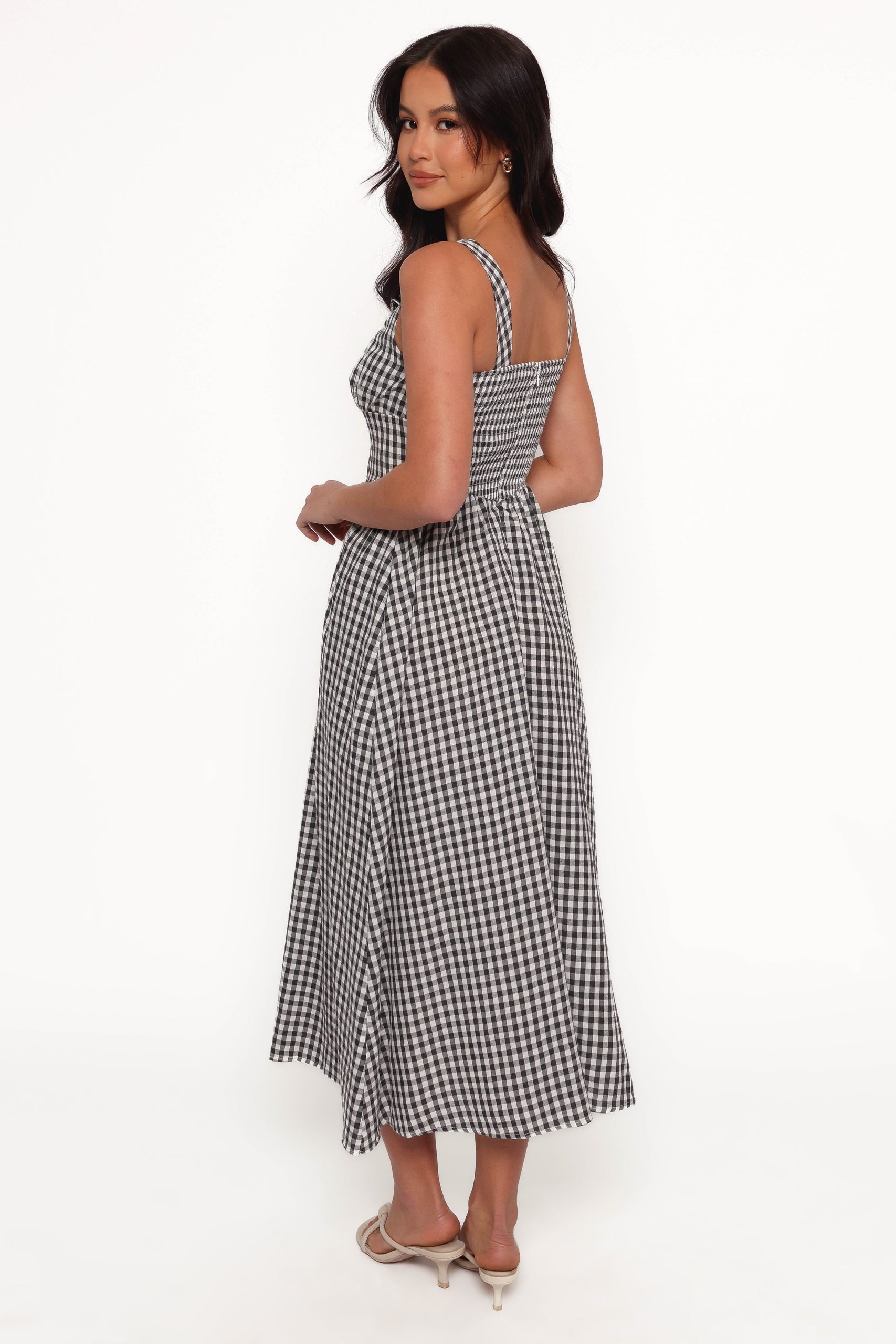 Kinslee Midi Dress - Black Gingham - Image 5
