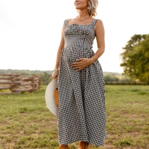 Kinslee Midi Dress - Black Gingham