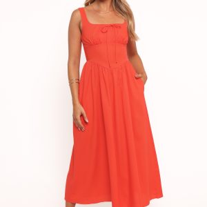Kinslee Midi Dress - Coral
