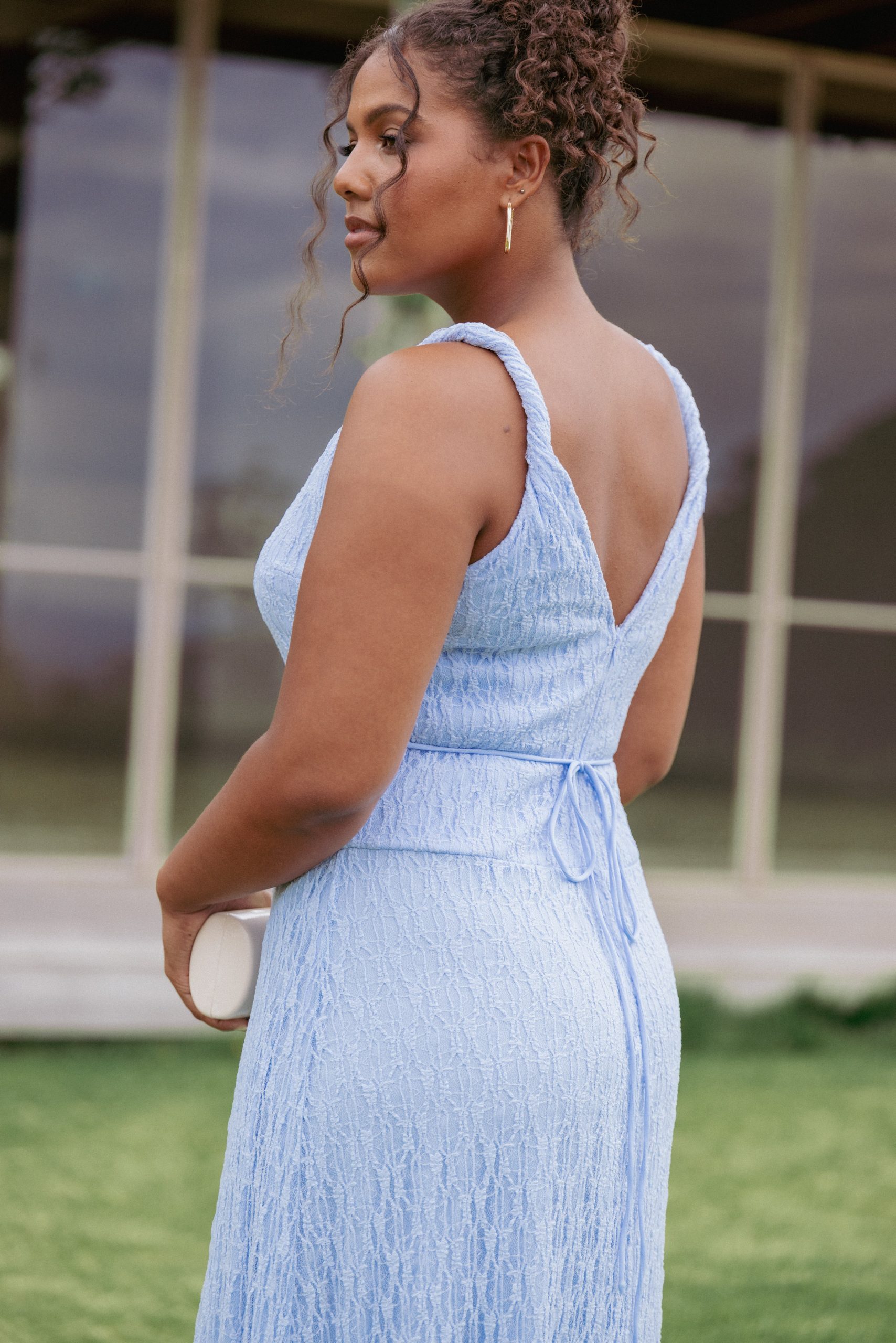 Kirsten Lace Maxi Dress - Cornflower Blue - Image 8