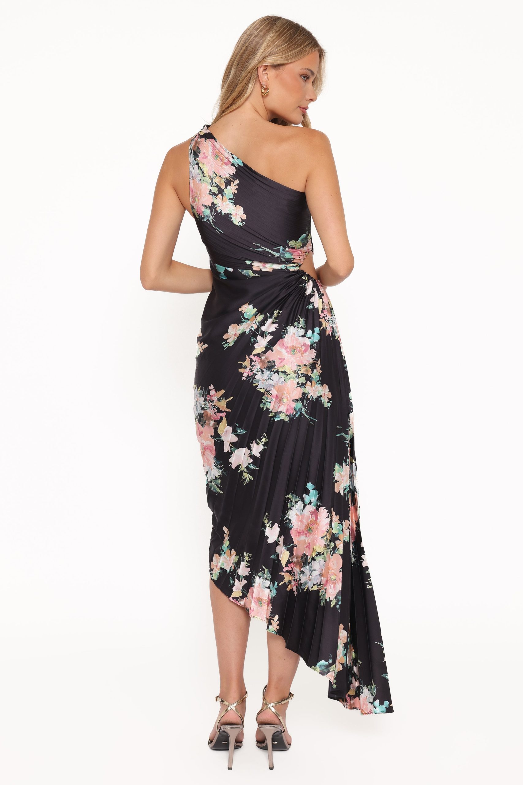 Kleo One Shoulder Maxi Dress - Black Floral - Image 5