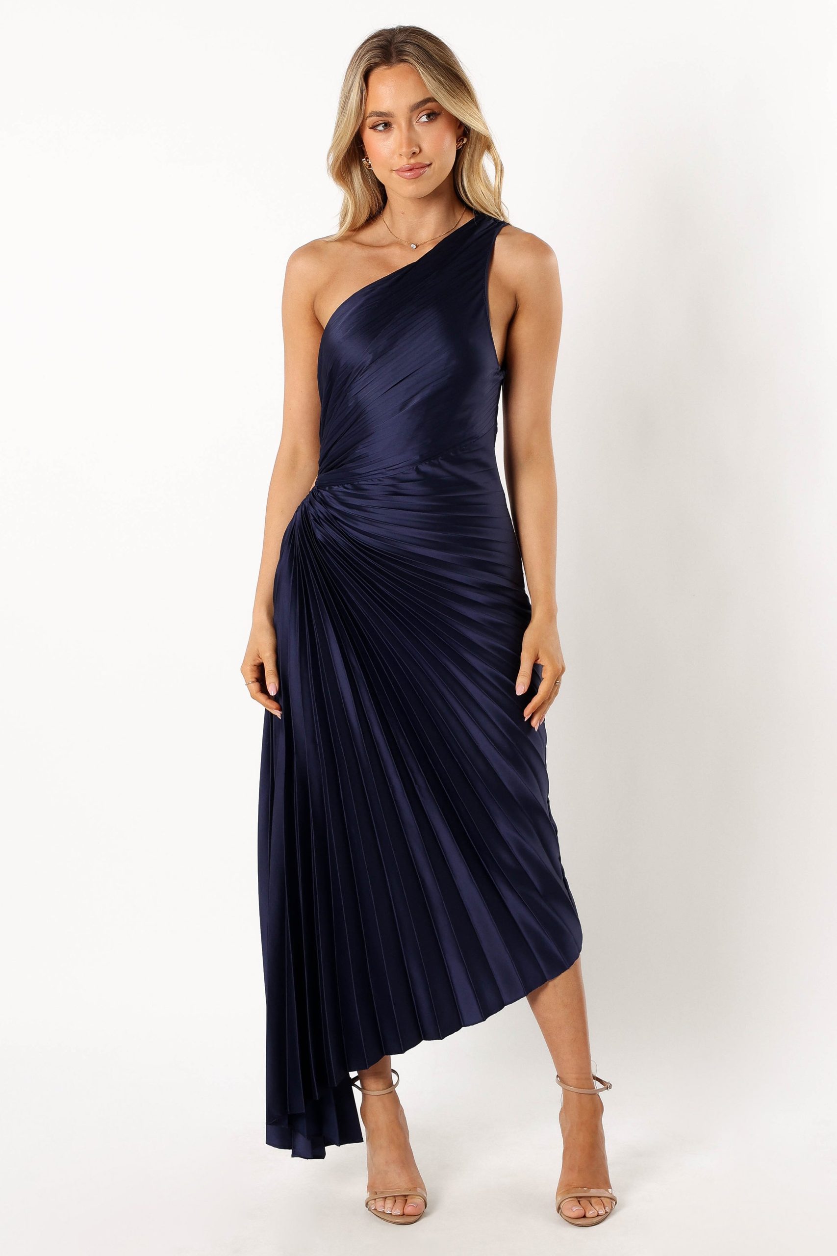 Kleo One Shoulder Maxi Dress - Navy - Image 2
