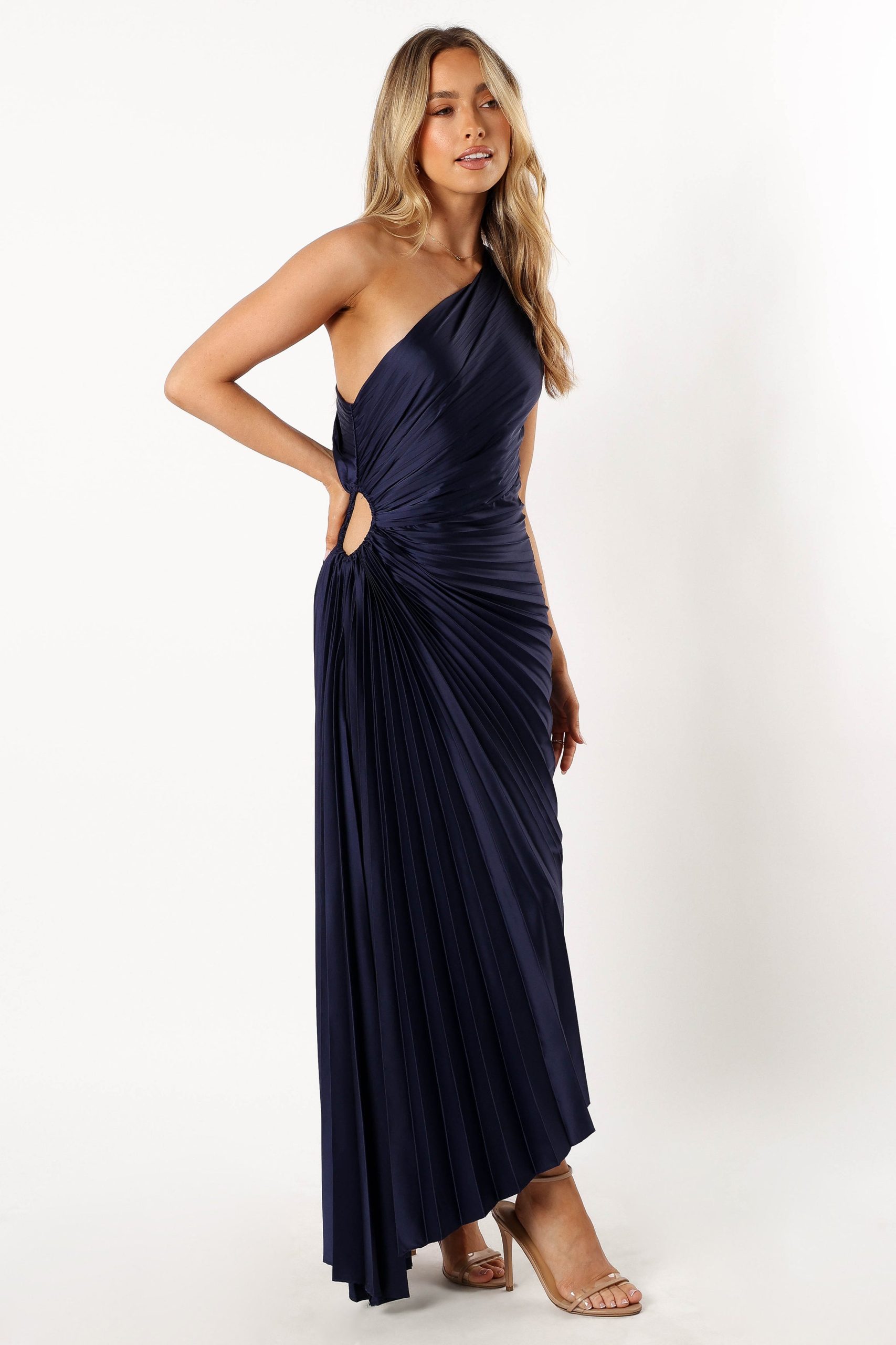 Kleo One Shoulder Maxi Dress - Navy - Image 3