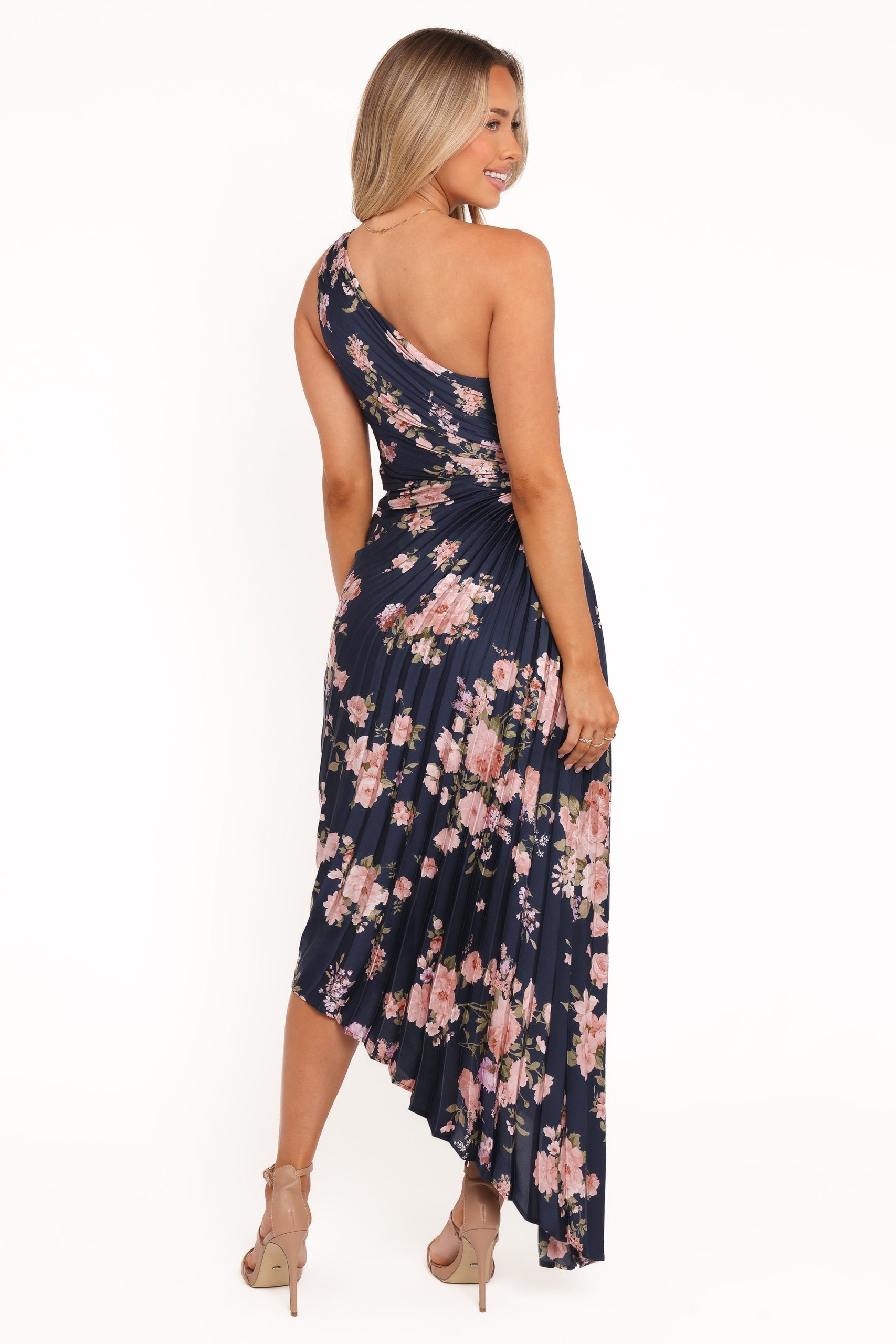 Kleo One Shoulder Maxi Dress - Navy Floral - Image 5