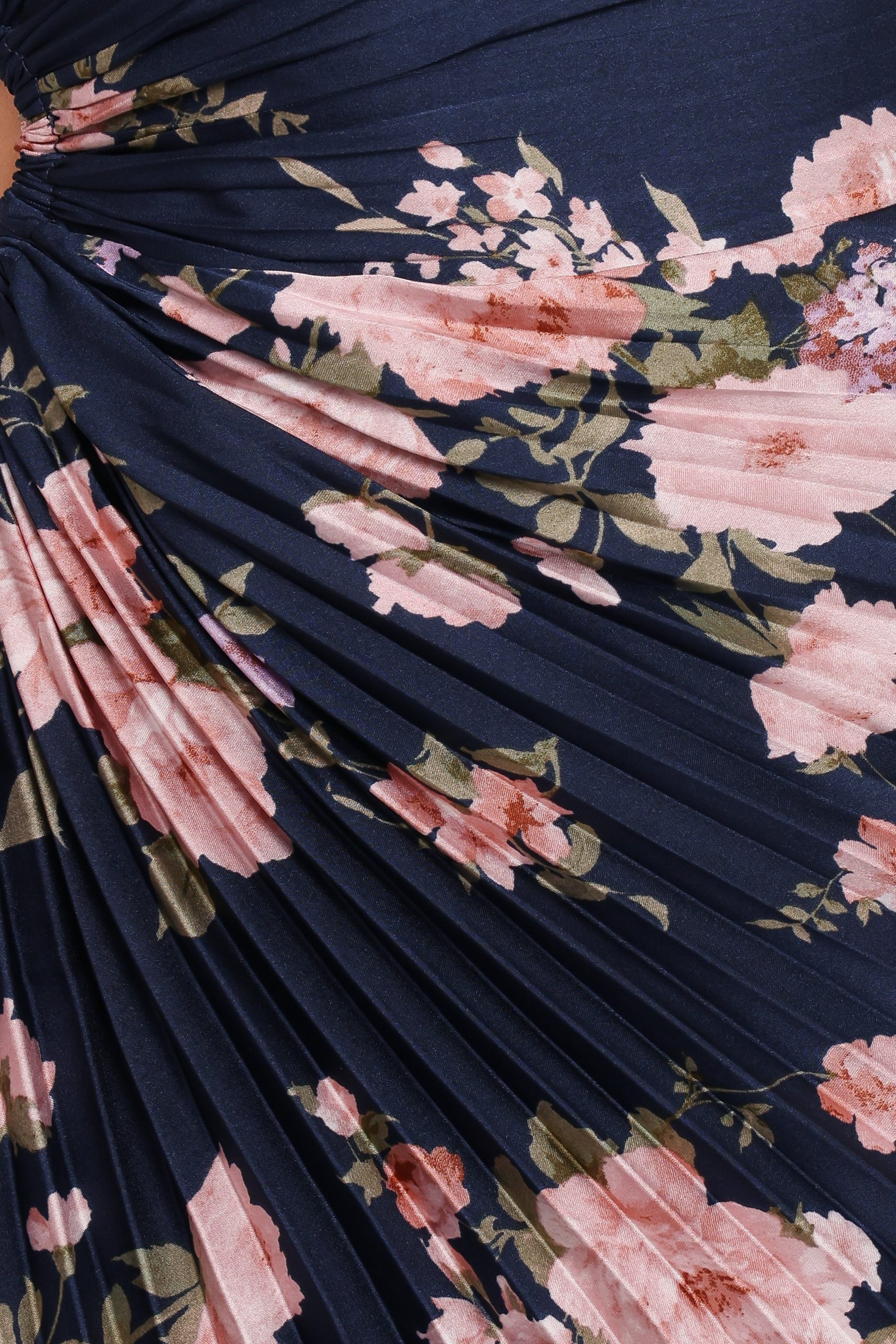 Kleo One Shoulder Maxi Dress - Navy Floral - Image 8