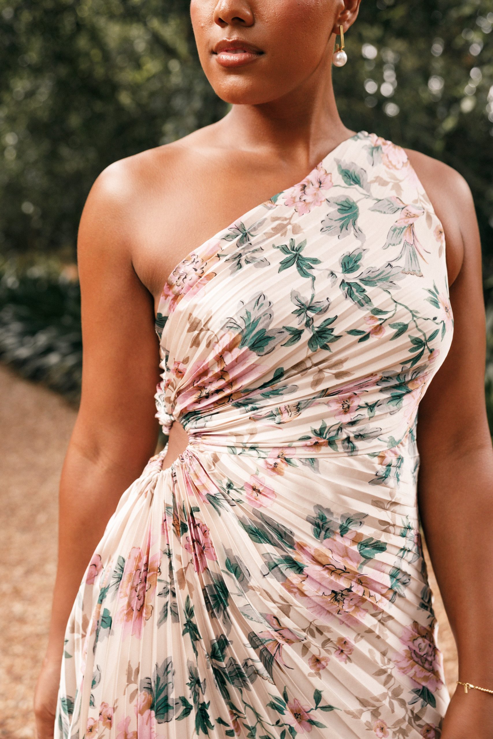 Kleo One Shoulder Maxi Dress - Pink Floral - Image 2