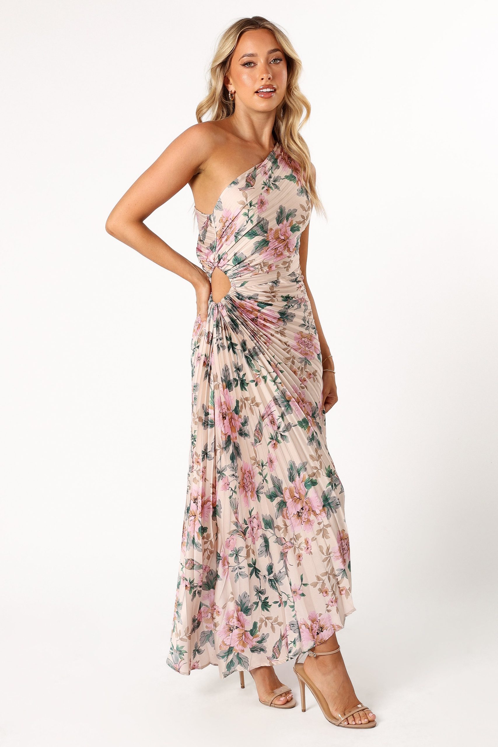 Kleo One Shoulder Maxi Dress - Pink Floral - Image 5