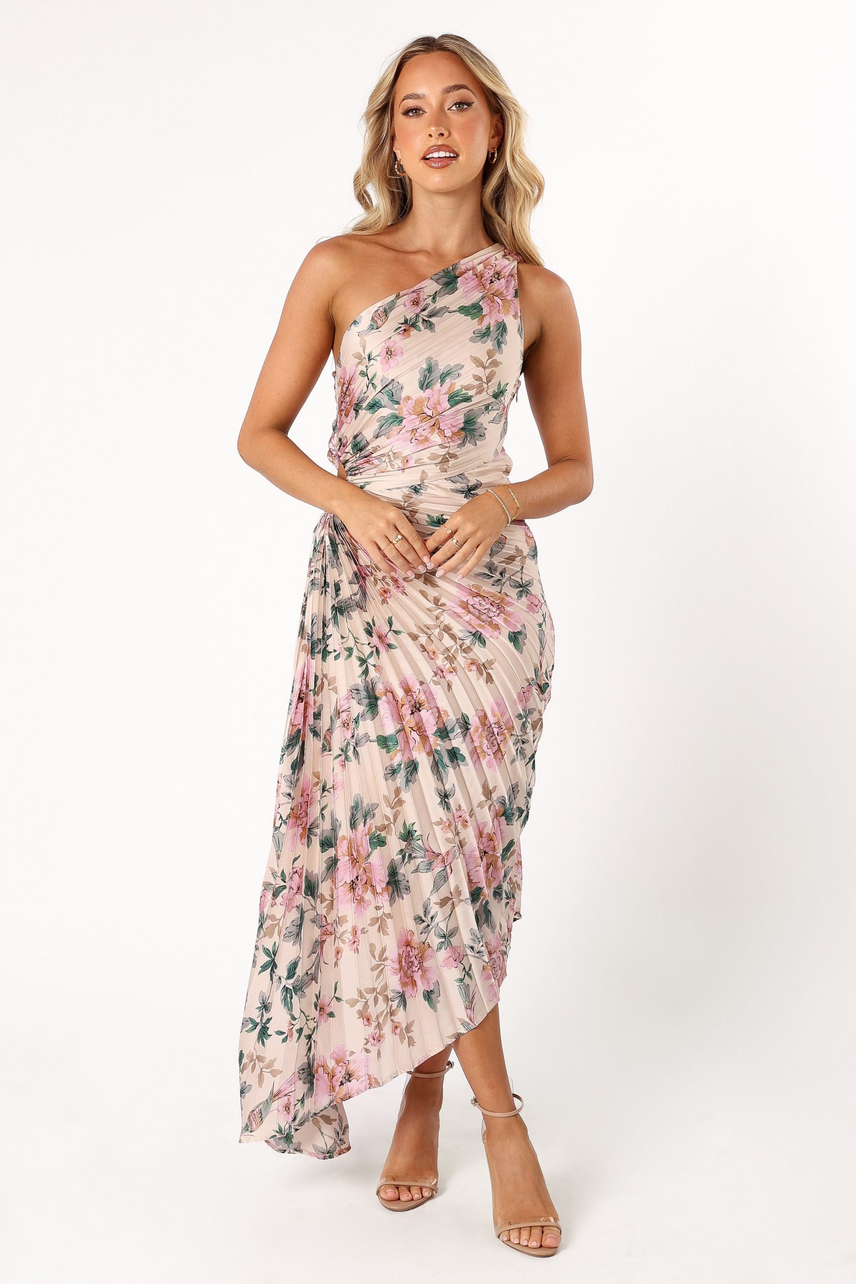 Kleo One Shoulder Maxi Dress - Pink Floral - Image 6