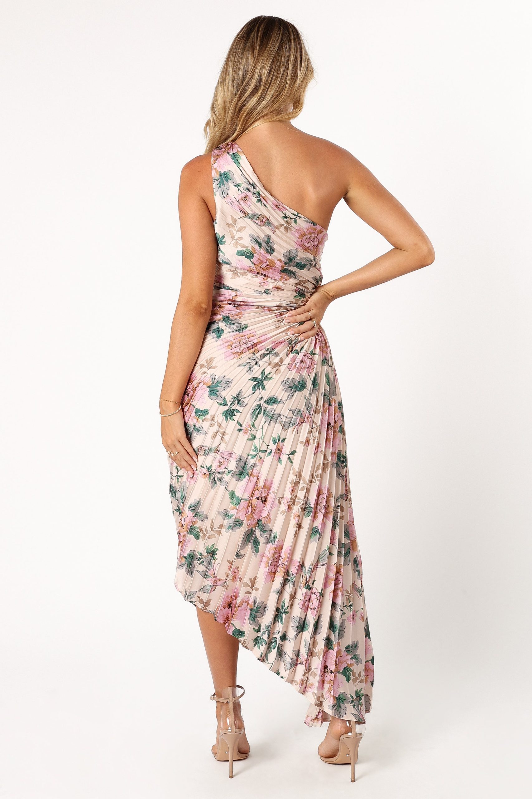 Kleo One Shoulder Maxi Dress - Pink Floral - Image 8