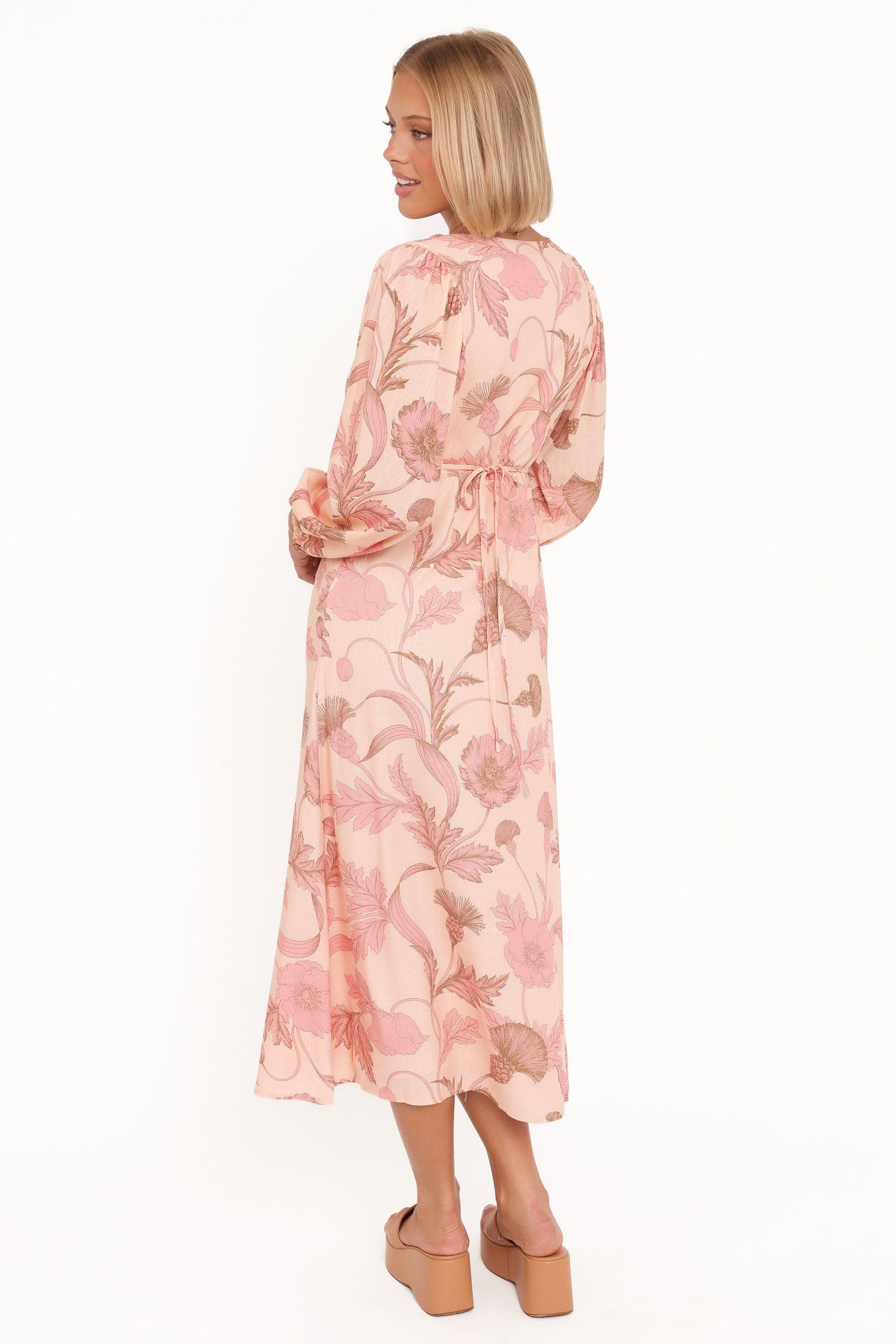 Kolby Long Sleeve Midi Dress - Pink Floral - Image 5