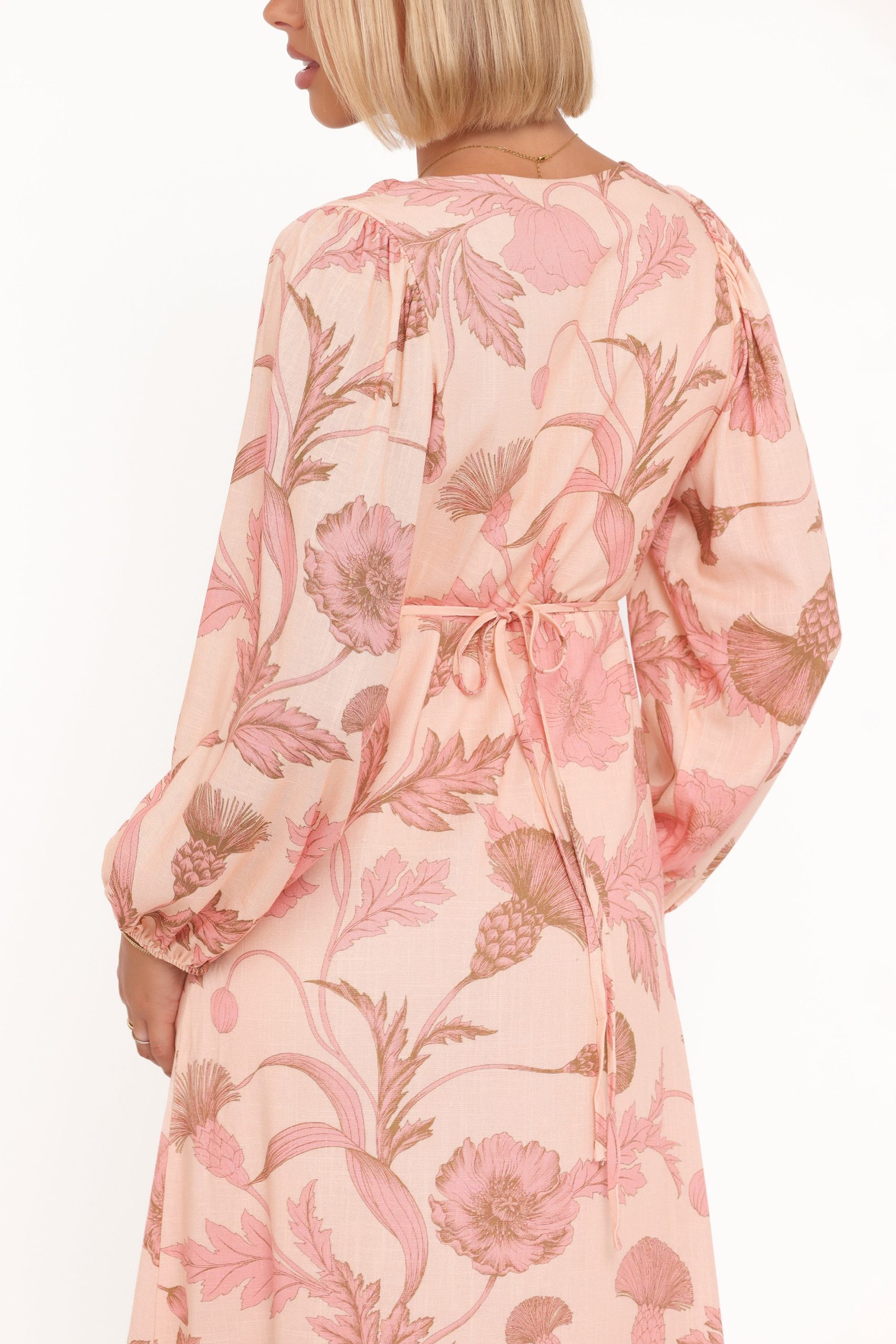 Kolby Long Sleeve Midi Dress - Pink Floral - Image 3