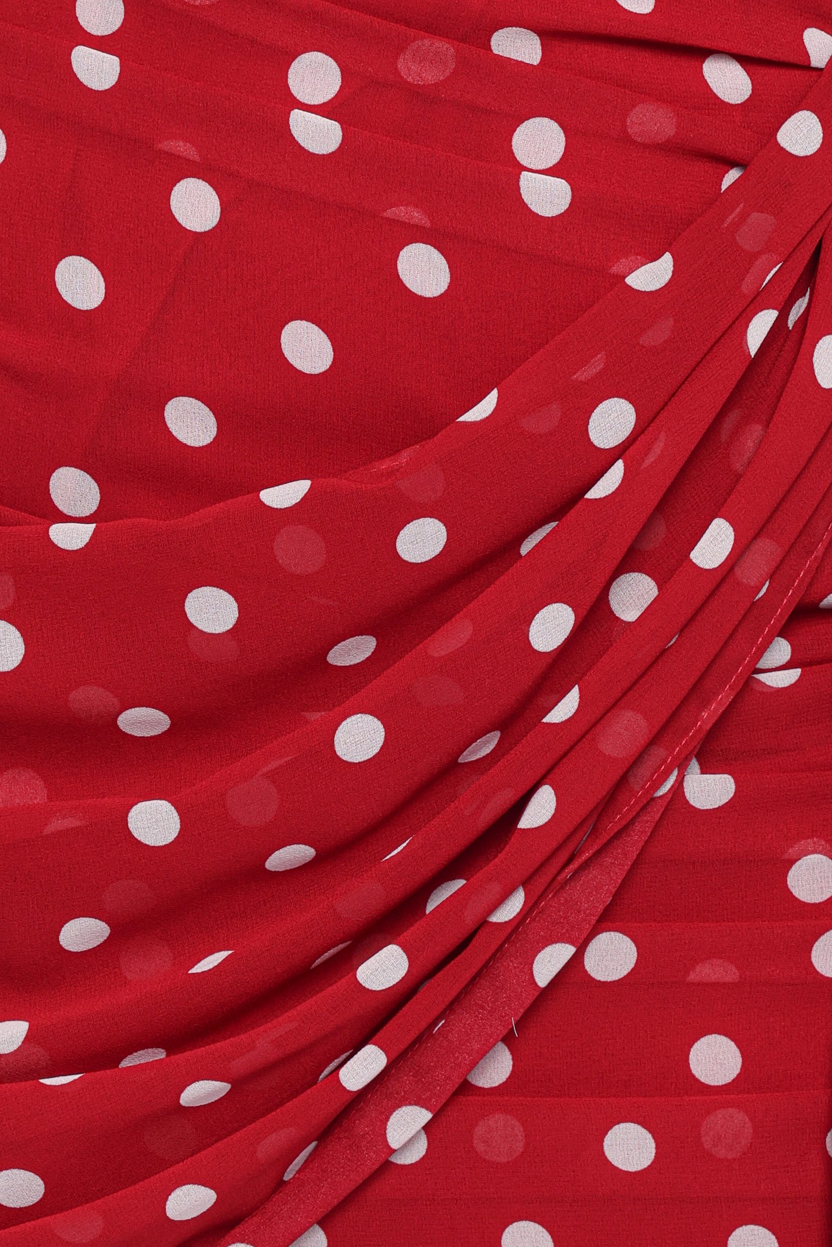 Kristen Strapless Mini Dress - Red Polka Dot - Image 6