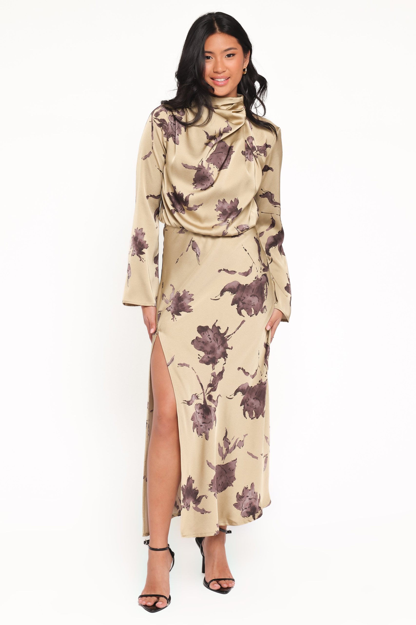 Kristyn Long Sleeve Midi Dress - Olive Floral - Image 6