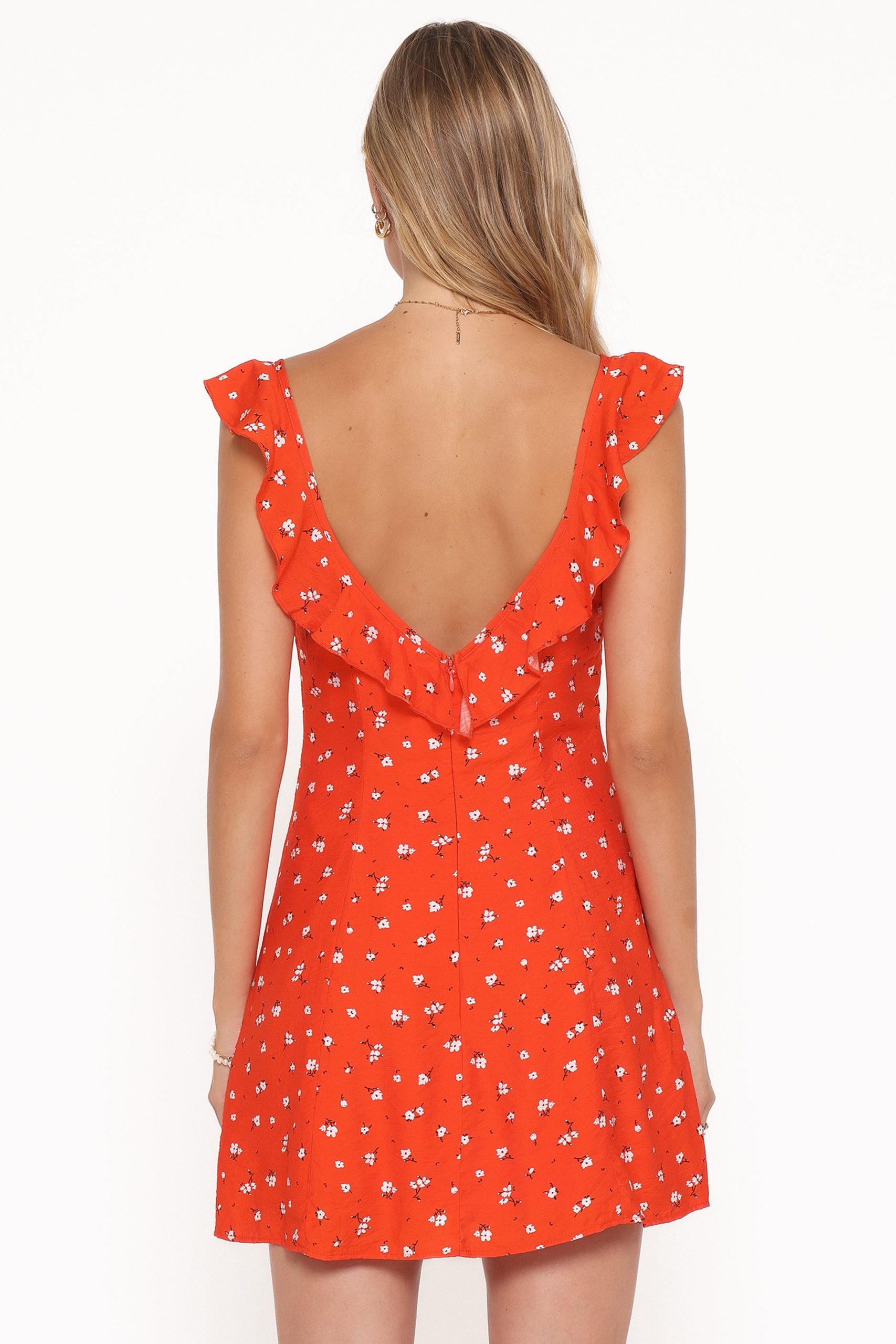 Lacey Mini Dress - Red Floral - Image 4
