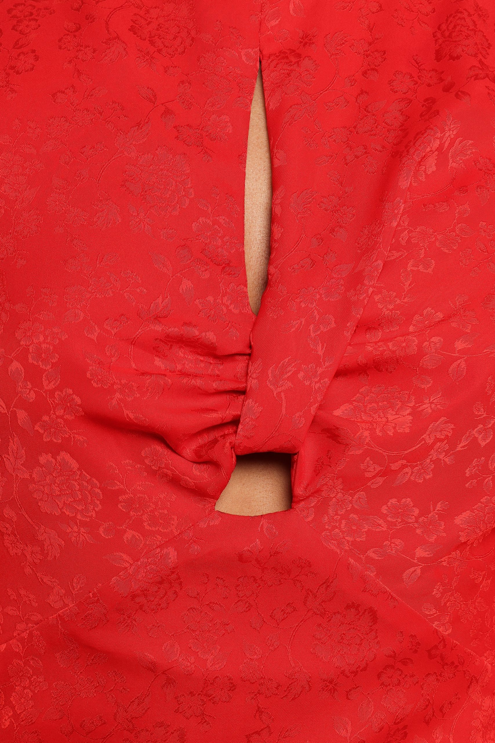 Laine Long Sleeve Midi Dress - Red - Image 7