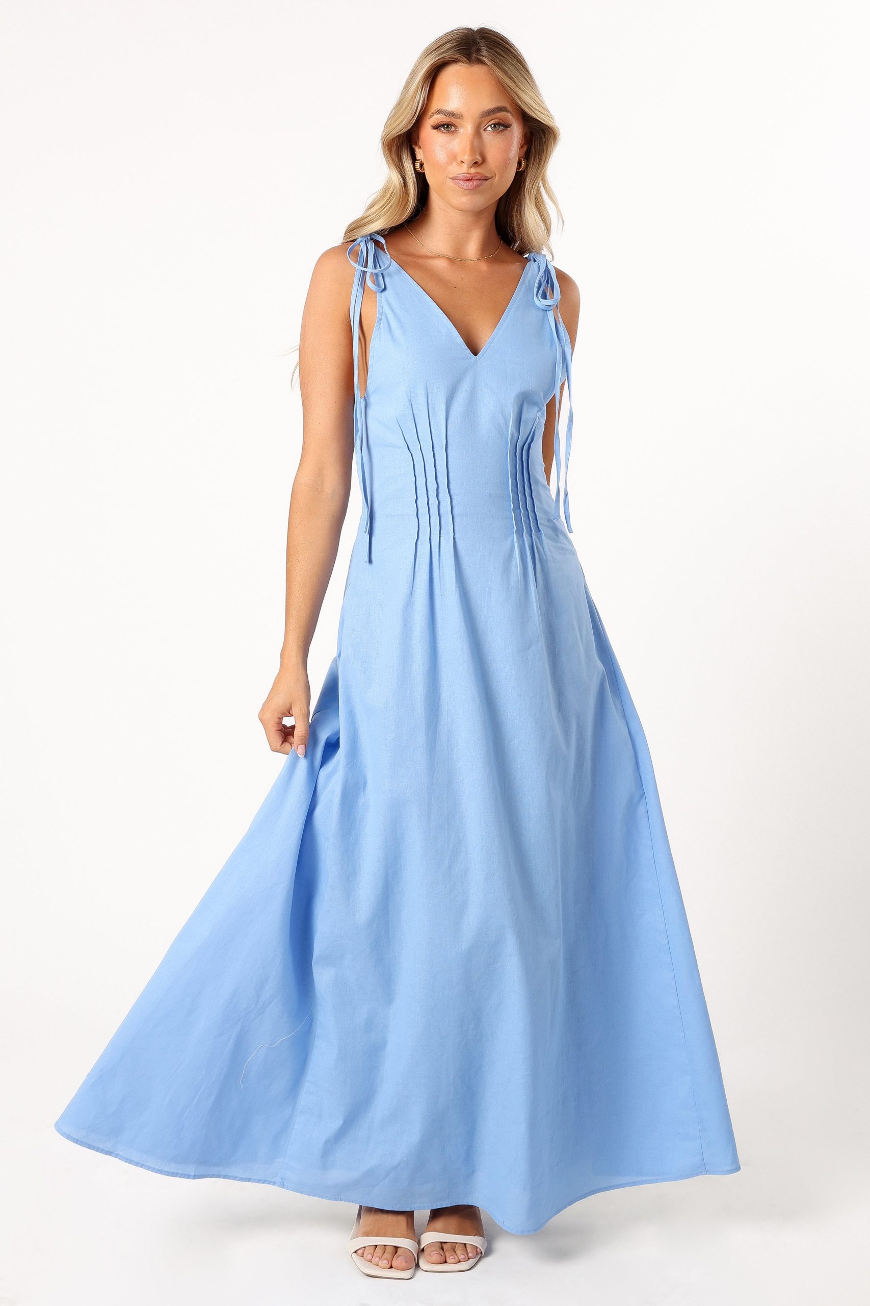 Lainey Tie Maxi Dress - Blue - Image 6