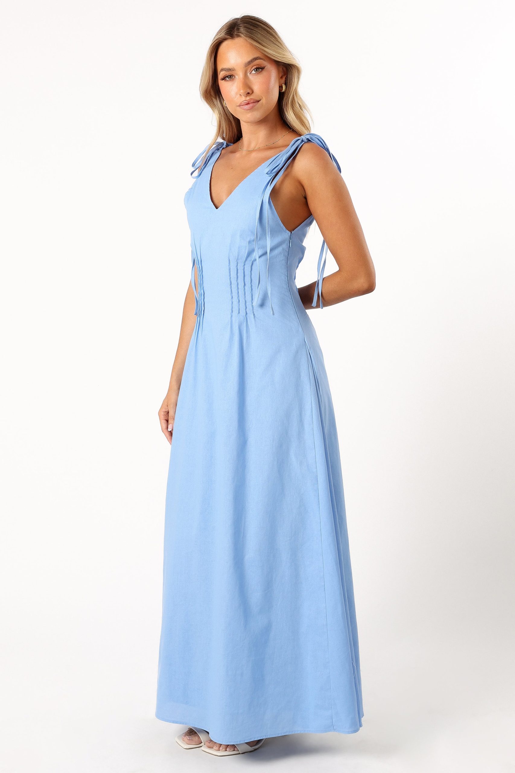 Lainey Tie Maxi Dress - Blue - Image 5
