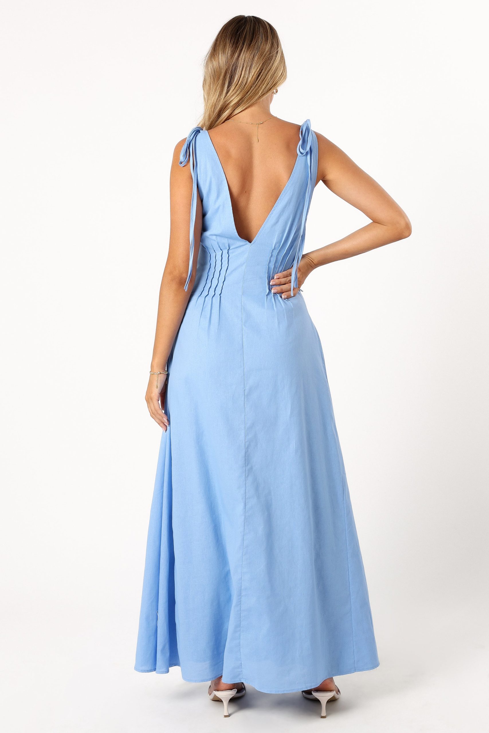 Lainey Tie Maxi Dress - Blue - Image 4