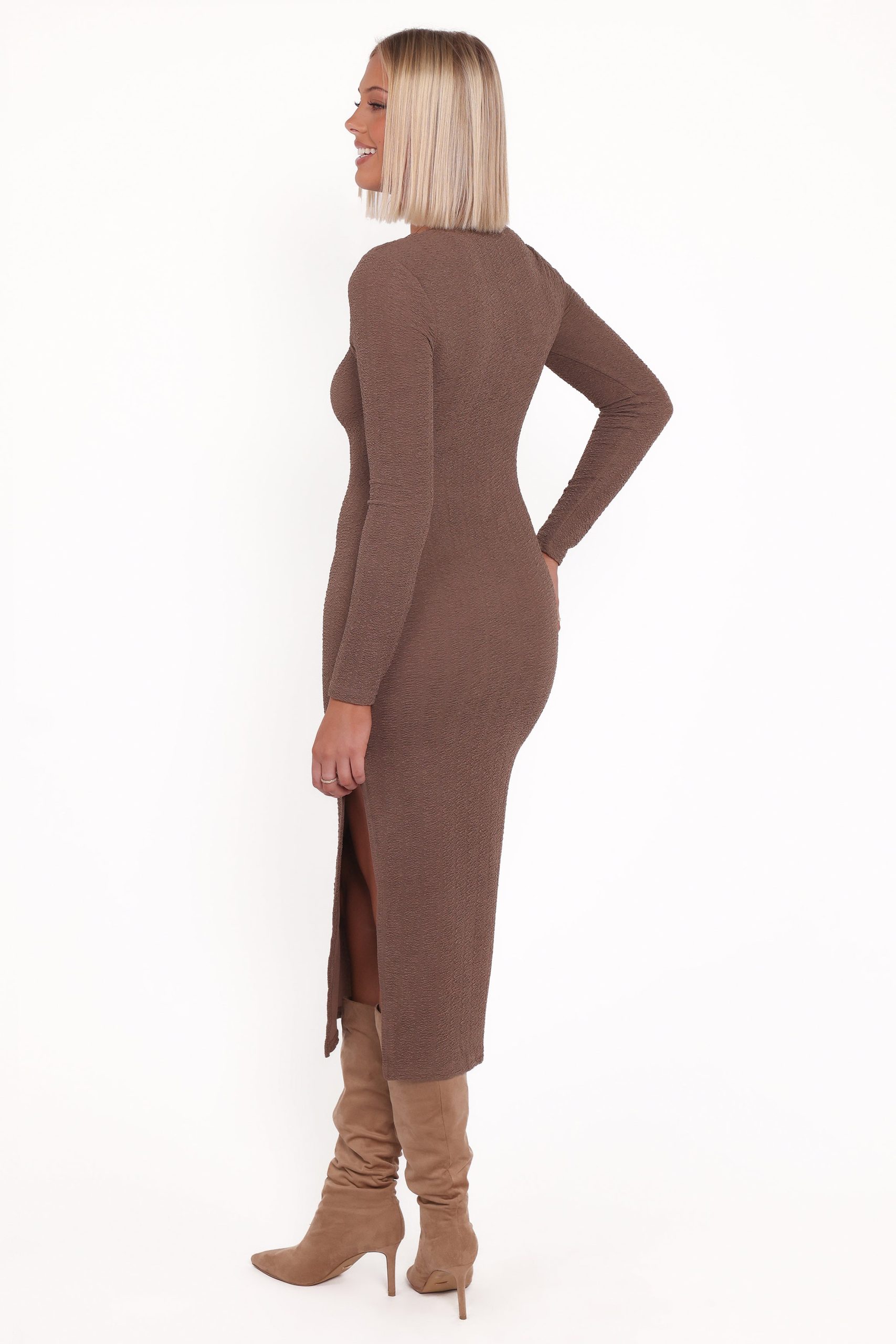 Laney Long Sleeve Midi Dress - Olive - Image 4