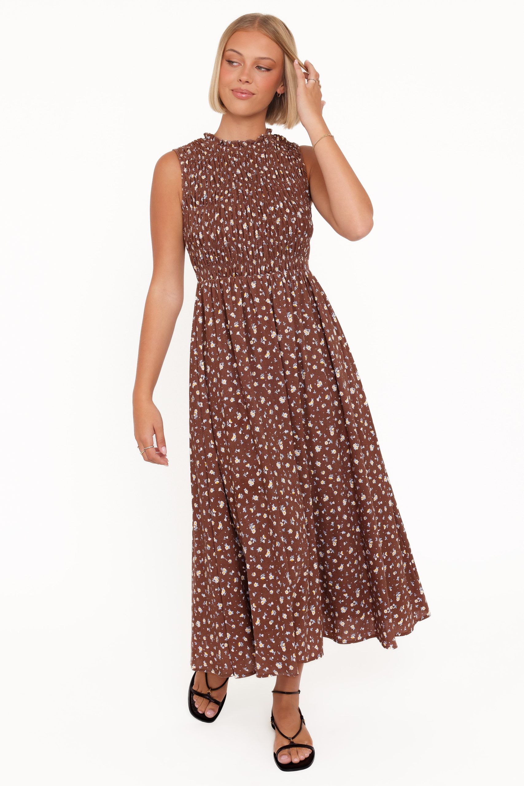 Lanna Maxi Dress - Brown Floral - Image 2