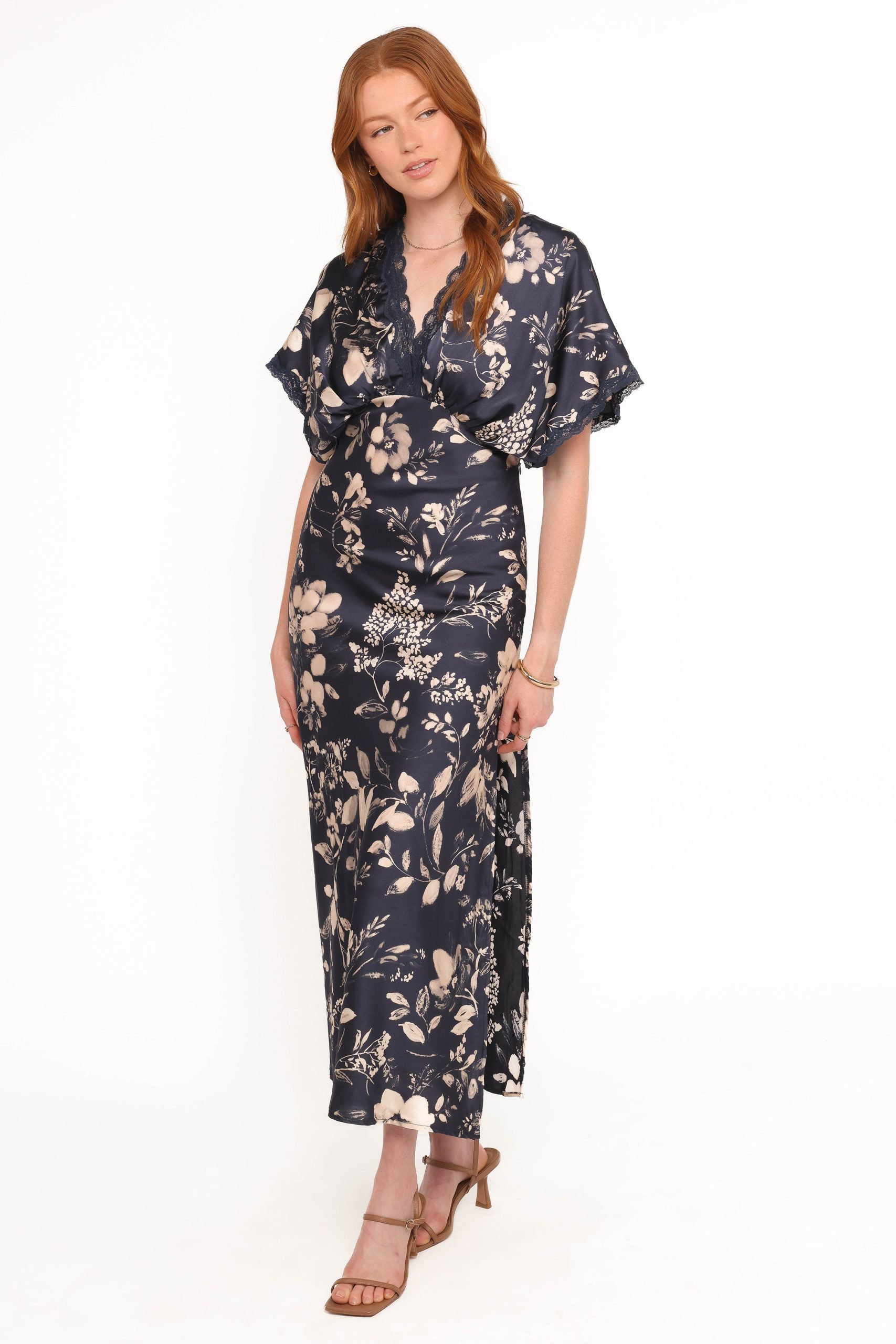 Laurent Midi Dress - Navy Cream Floral - Image 5