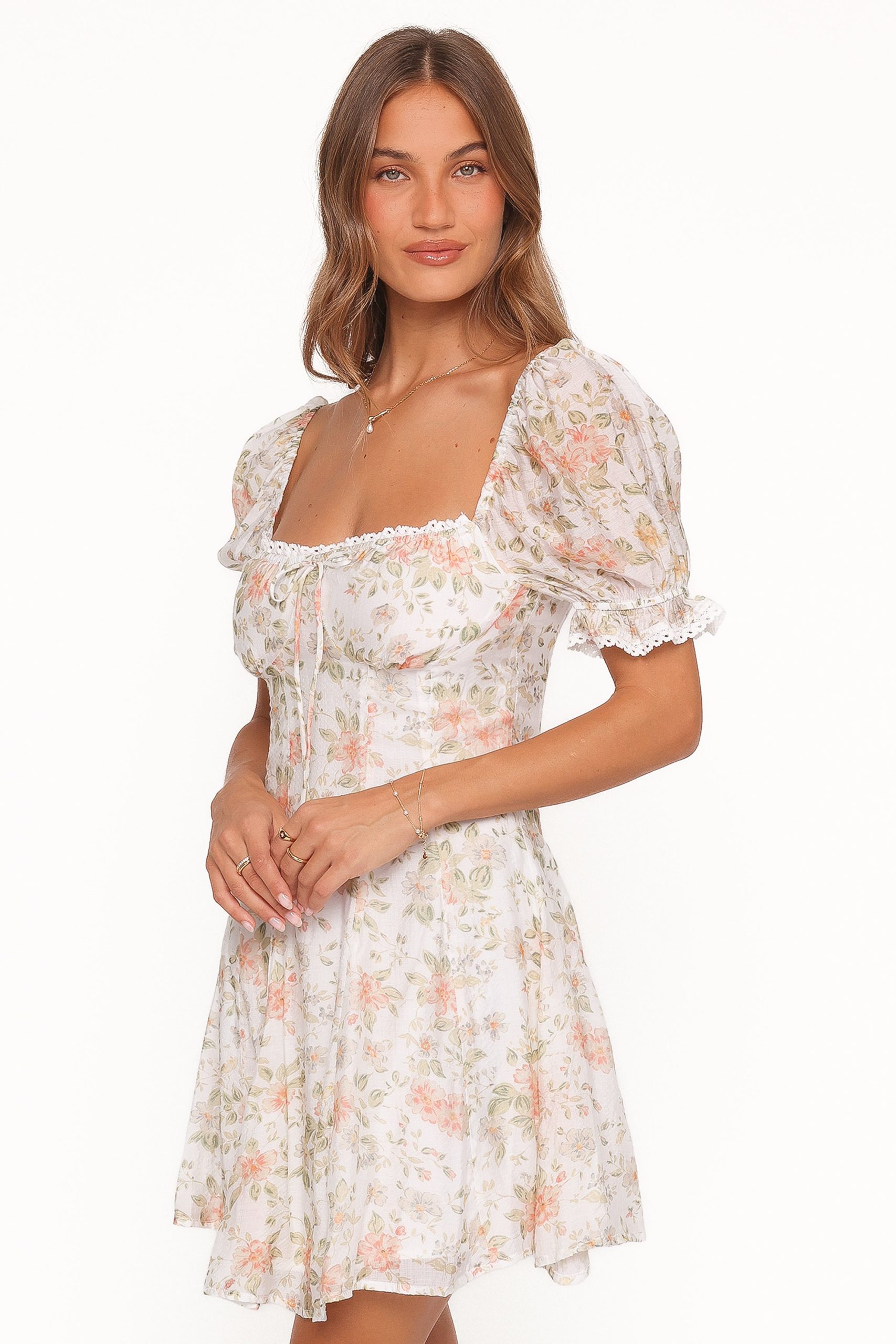 Lavia Mini Dress - White Multi Floral - Image 4