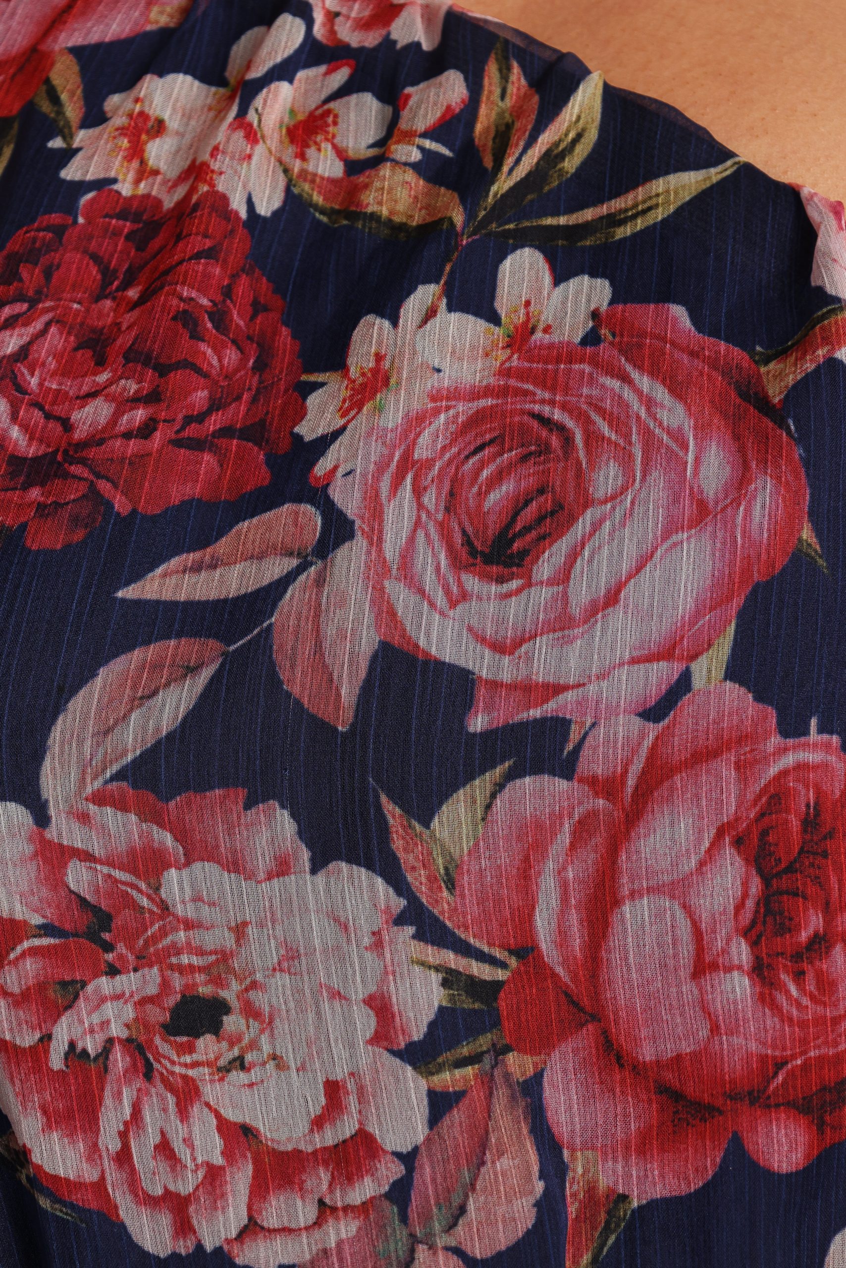 Layley One Shoulder Maxi Dress - Navy Floral - Image 8