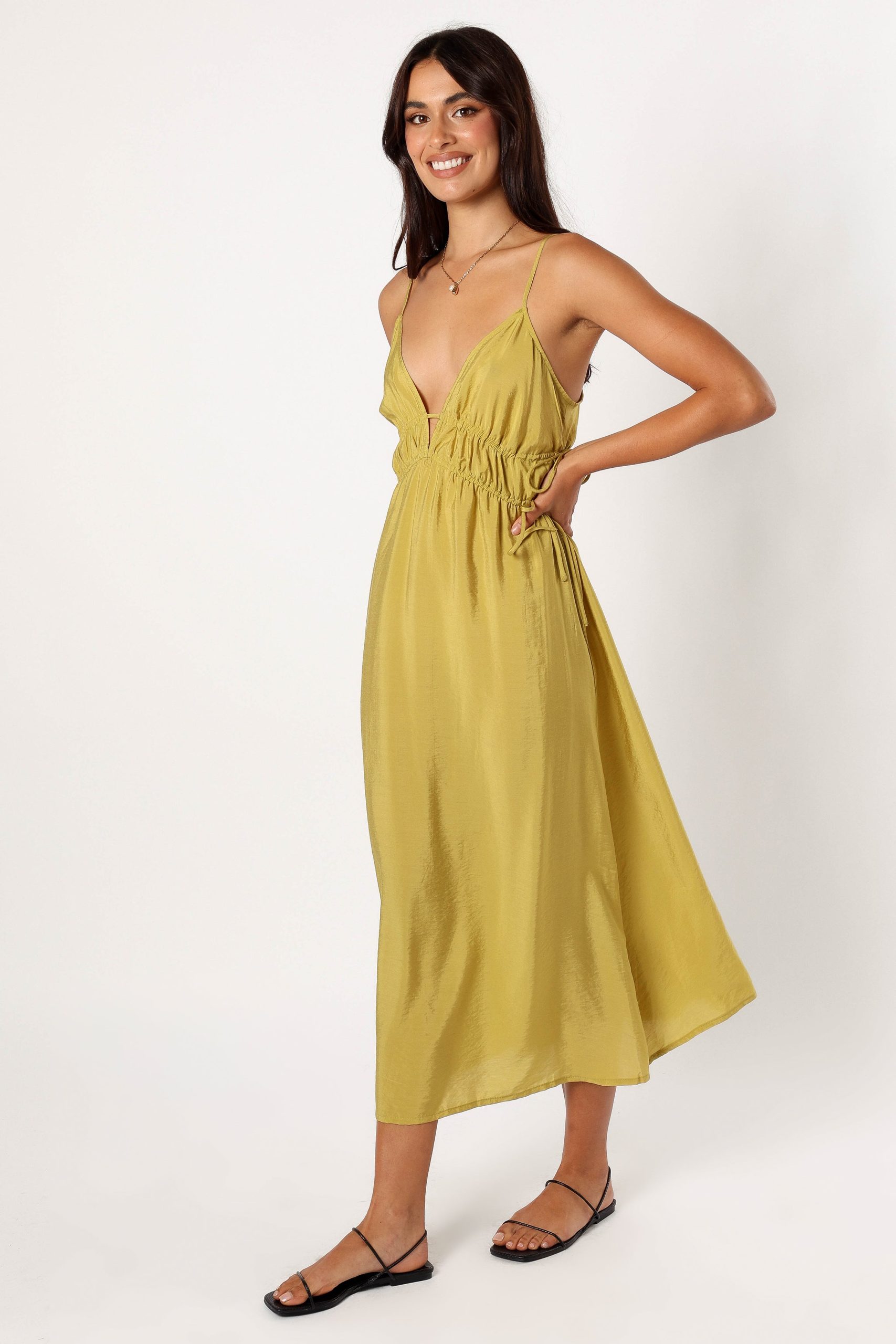 Layton Midi Dress - Olive - Image 3