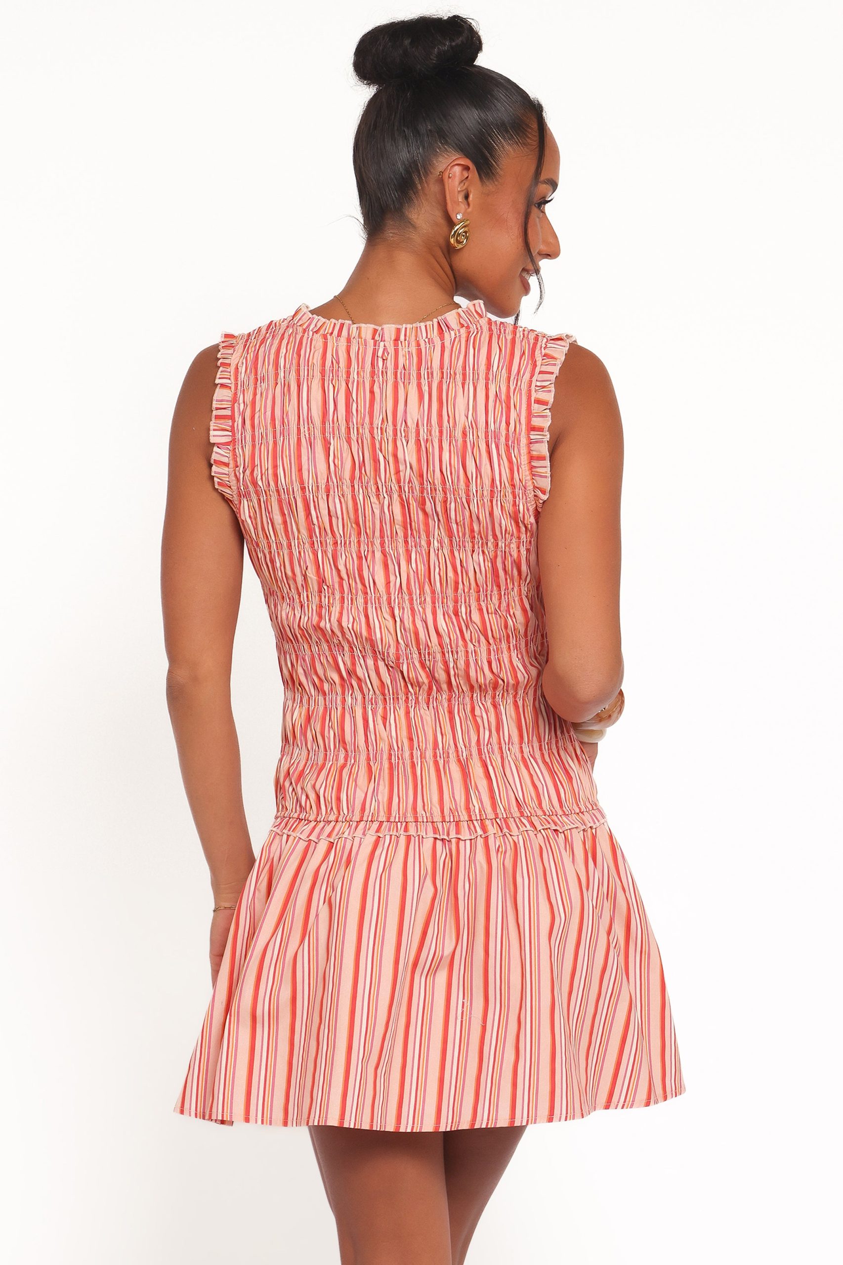 Leabrook Mini Dress - Peach Stripe - Image 5