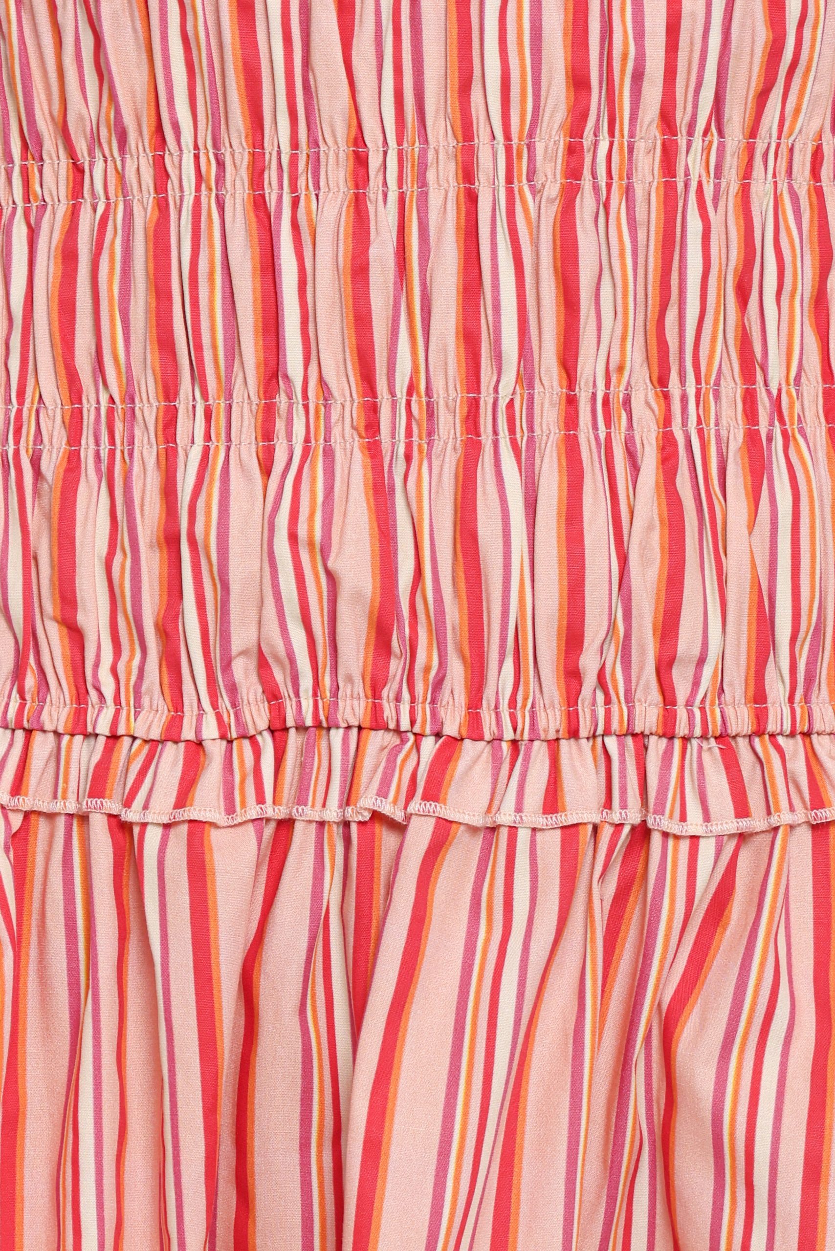 Leabrook Mini Dress - Peach Stripe - Image 7