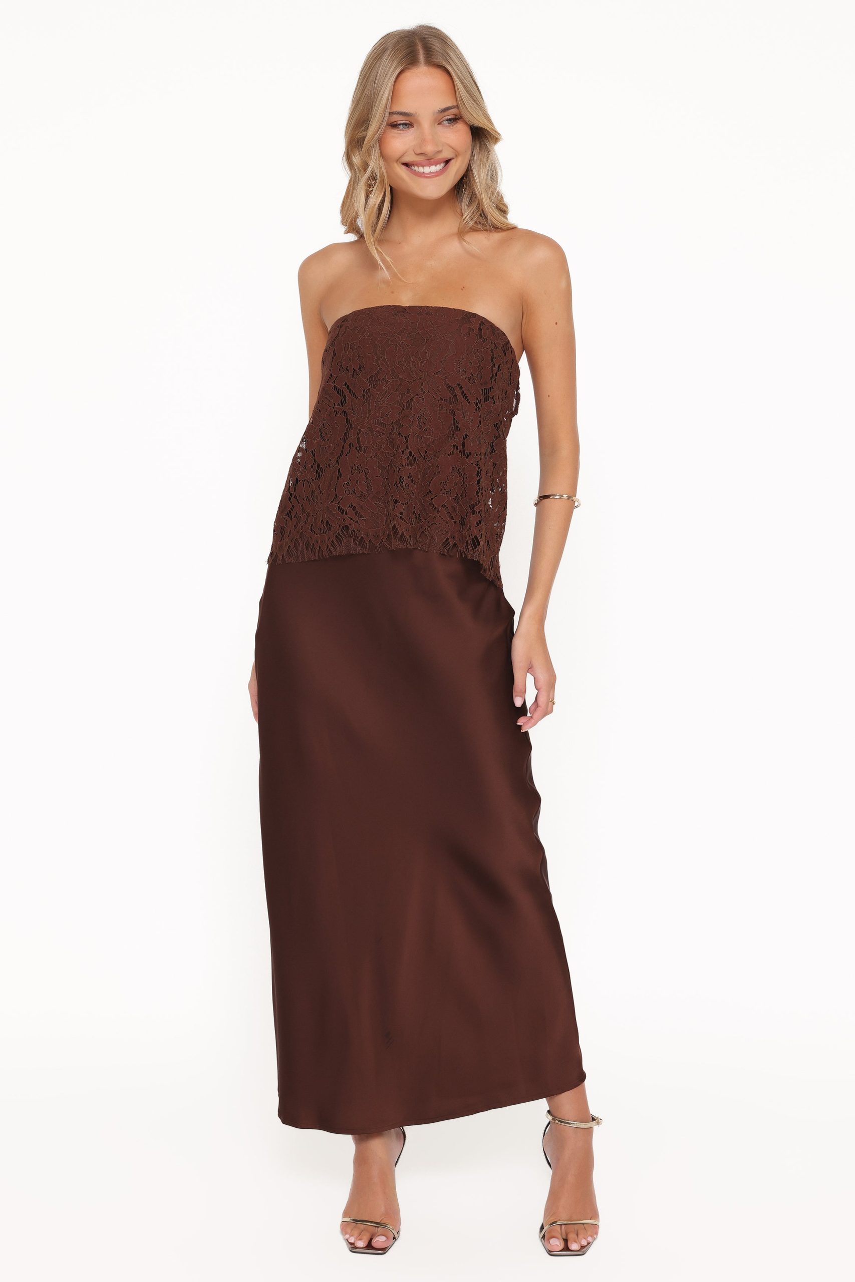 Lelita Strapless Maxi Dress - Brown - Image 2