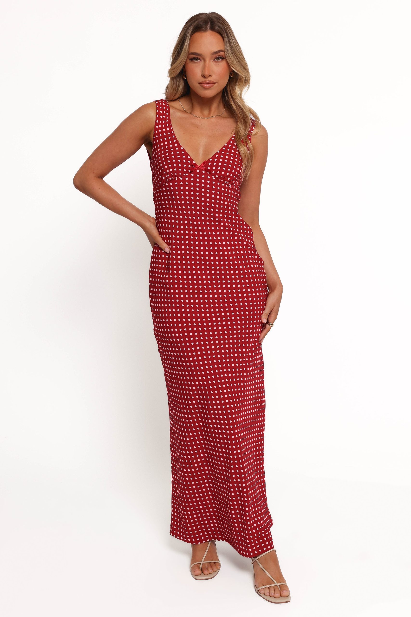 Leni Maxi Dress - Red Polka Dot - Image 3