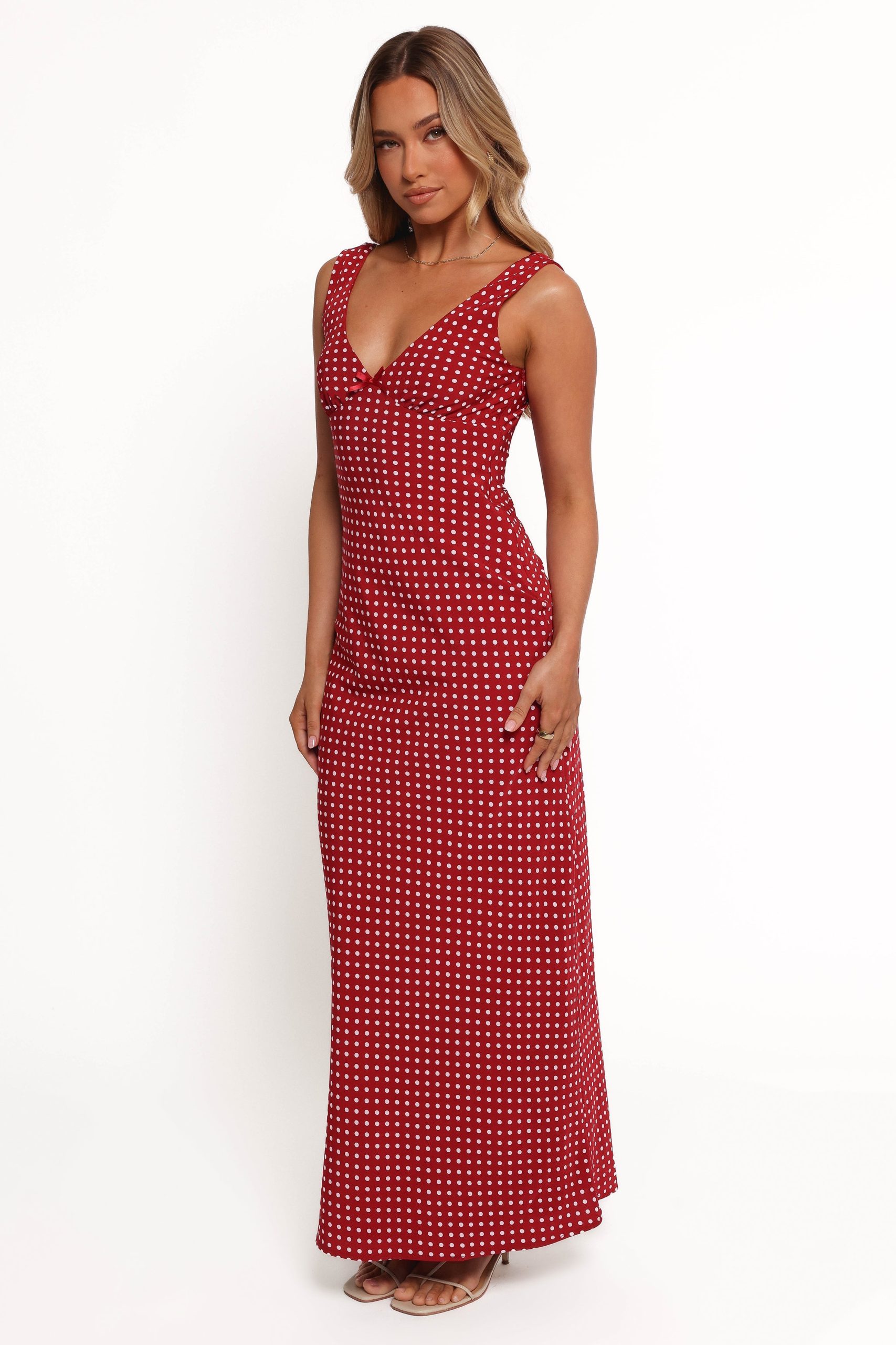 Leni Maxi Dress - Red Polka Dot - Image 4