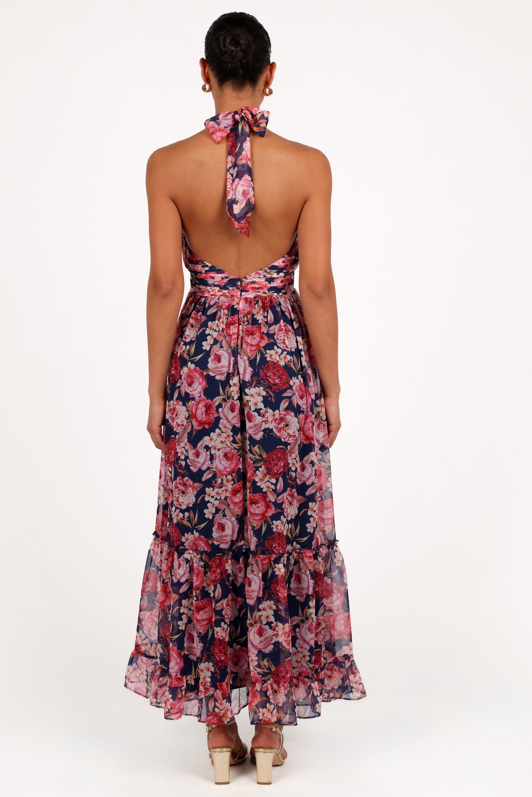 Lennon Halterneck Maxi Dress - Navy Floral - Image 6