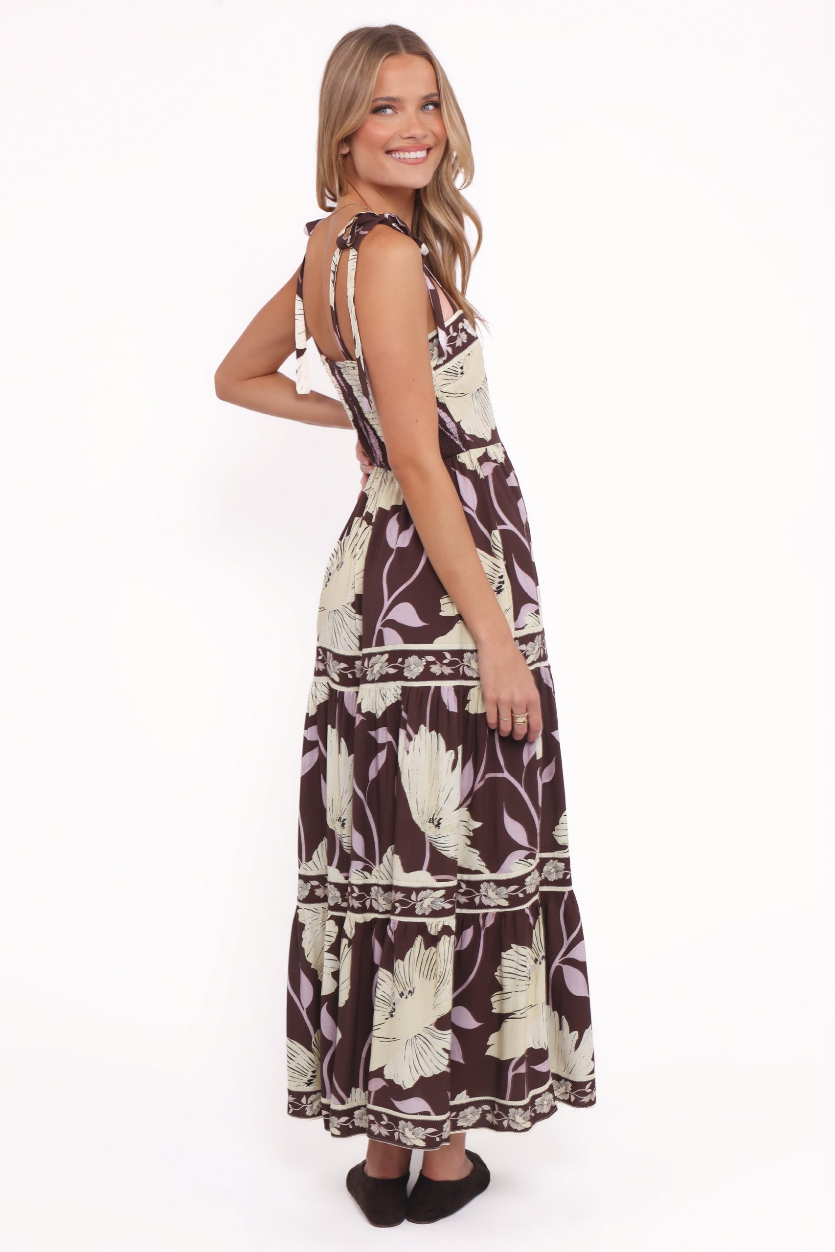 Leonor Maxi Dress - Yellow Brown Floral - Image 4