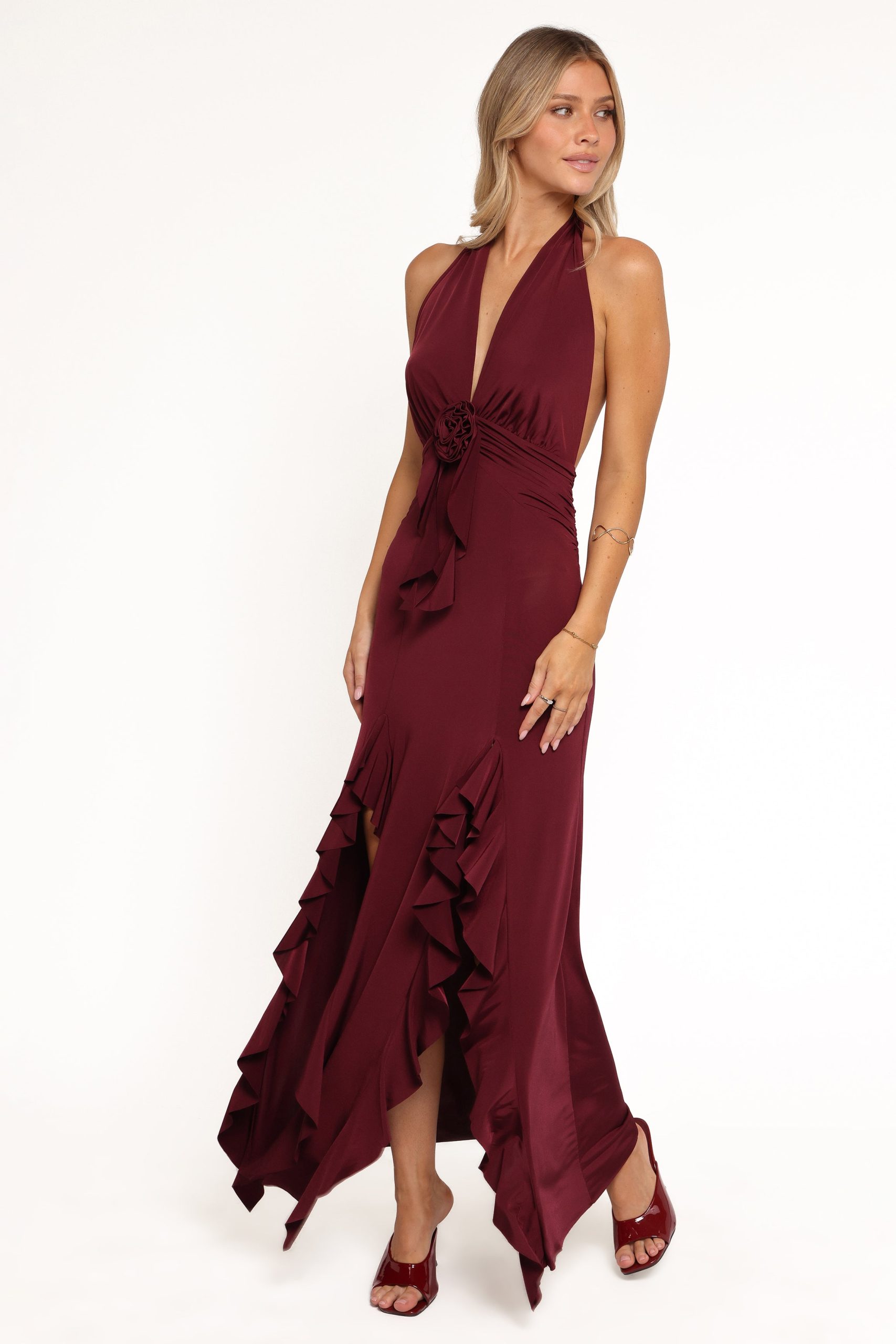 Leowna Halterneck Maxi Dress - Burgundy - Image 5