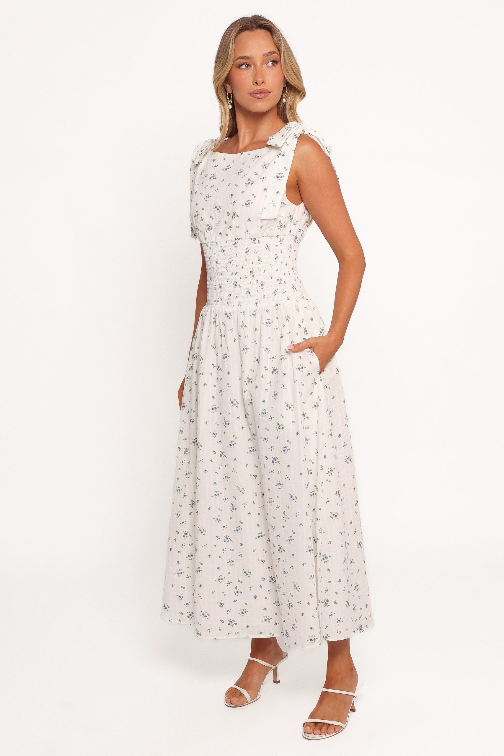 Leticia Midi Dress - Blue Ditsy Floral - Image 4