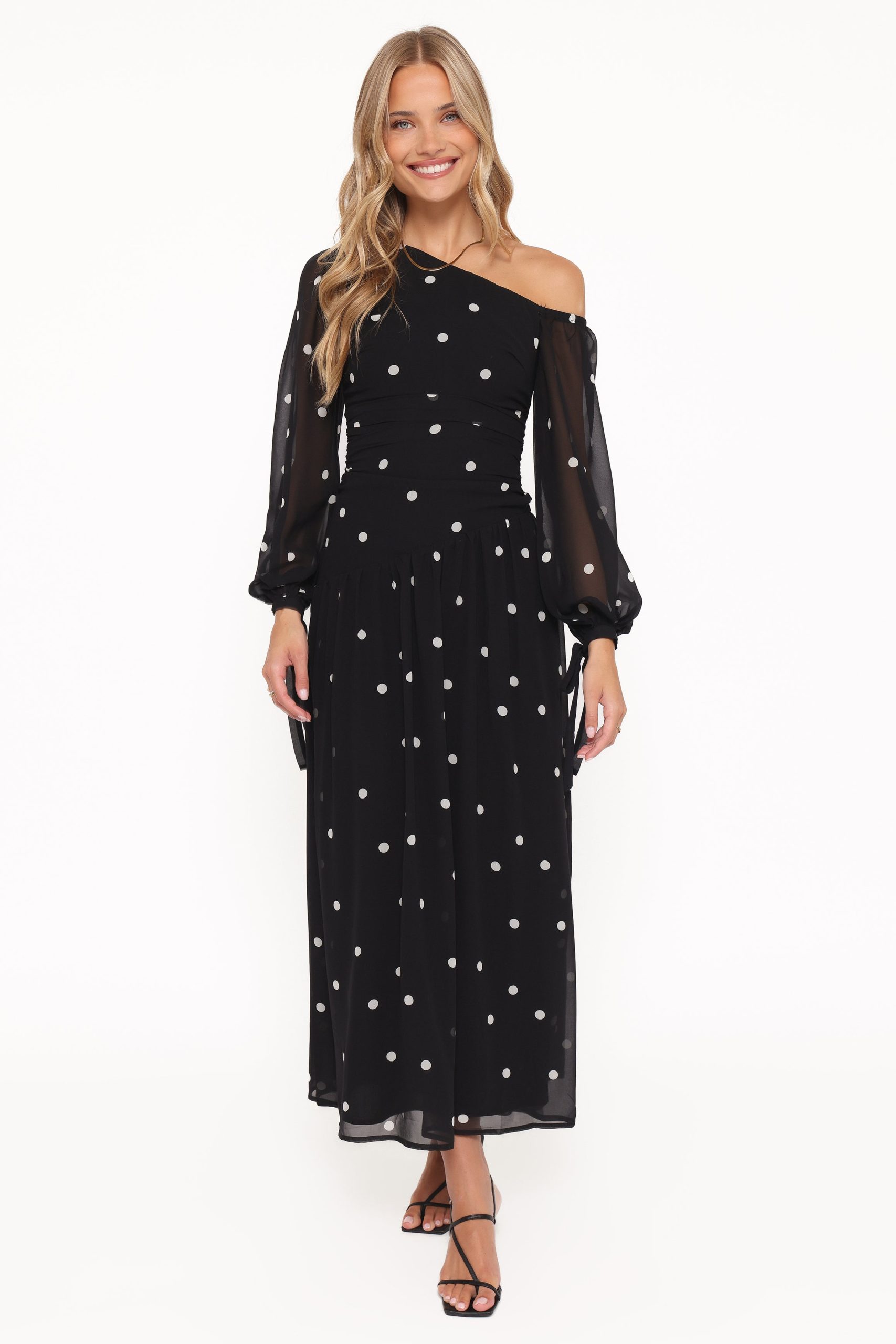 Levine Maxi Dress - Black Polka Dot - Image 2