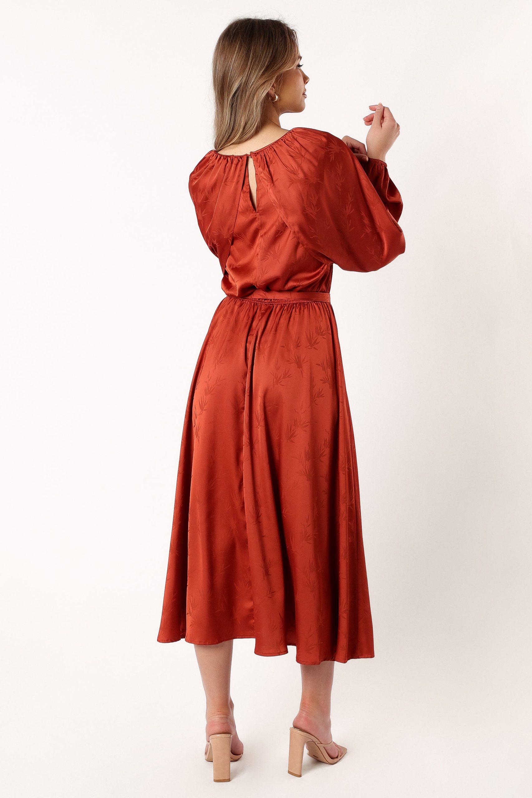 Lexie Long Sleeve Midi Dress - Bronze - Image 3