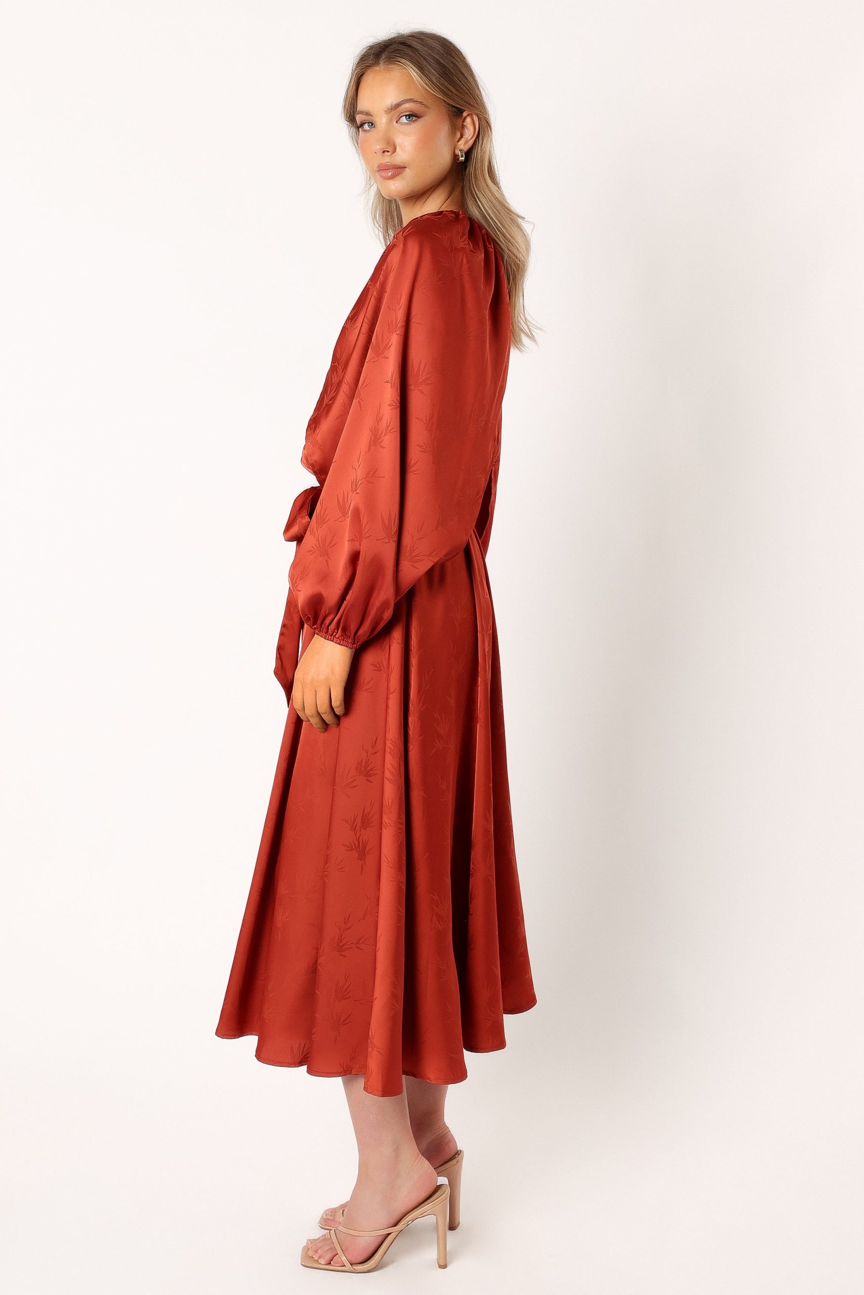 Lexie Long Sleeve Midi Dress - Bronze - Image 4